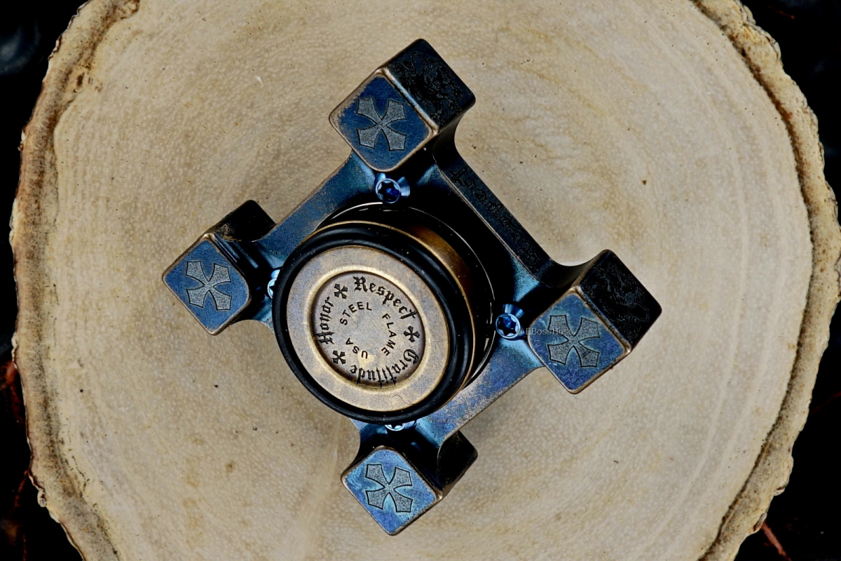 Steel Flame Laser-etched Ring Spin with Plug