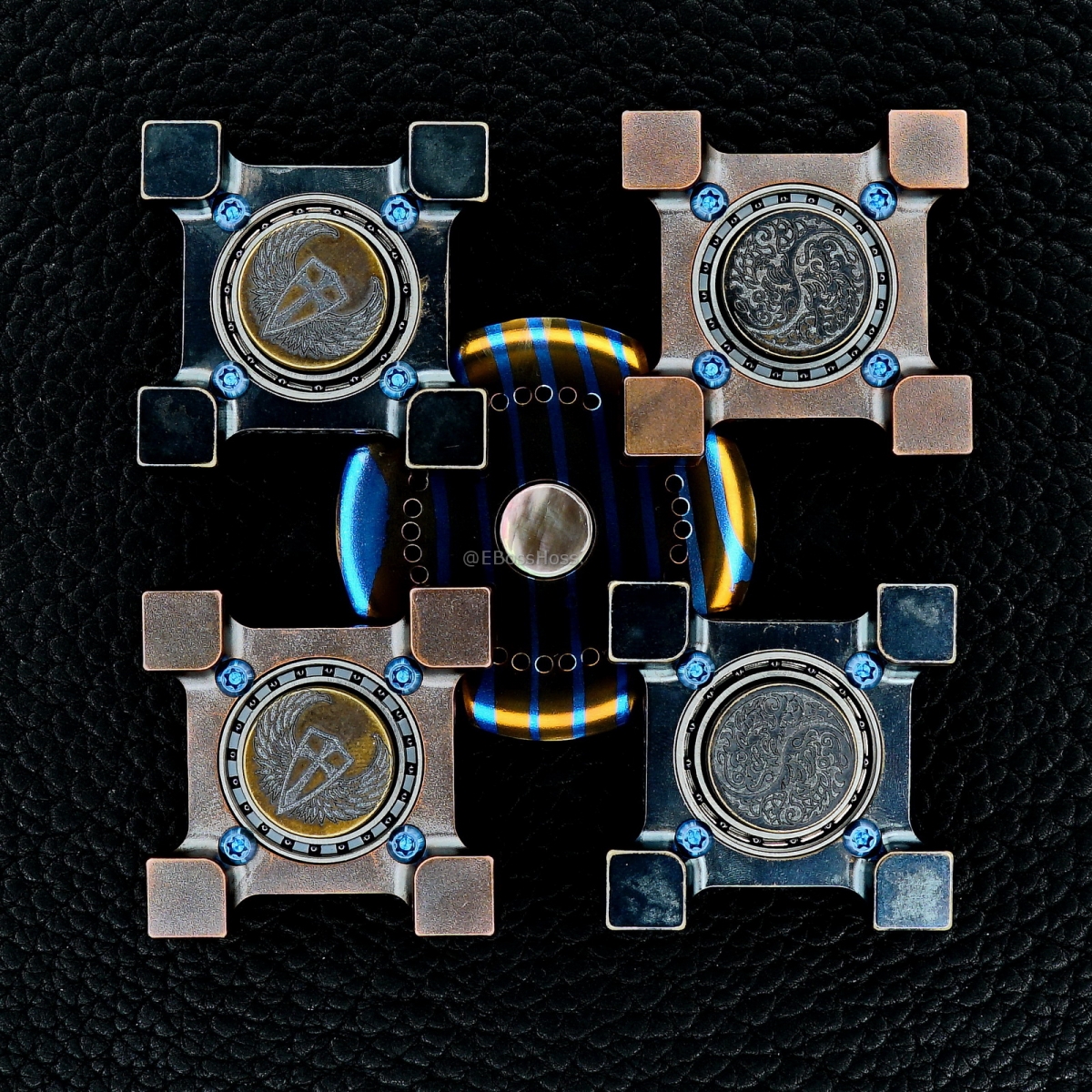 Steel Flame Ring Spins with Laser-Etched Plugs