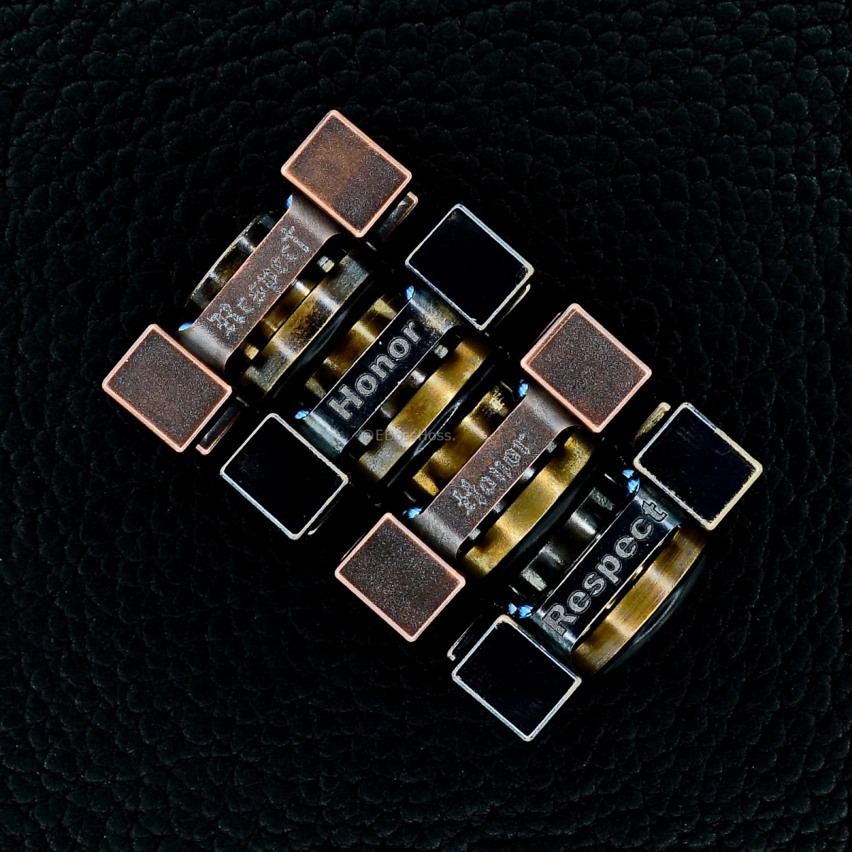 Steel Flame Ring Spins with Laser-Etched Plugs