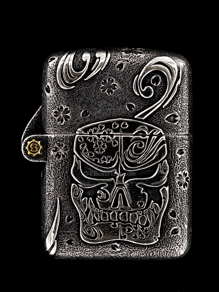 Starlingear Custom Cast Sterling-Silver Sakura Zippo Lighter