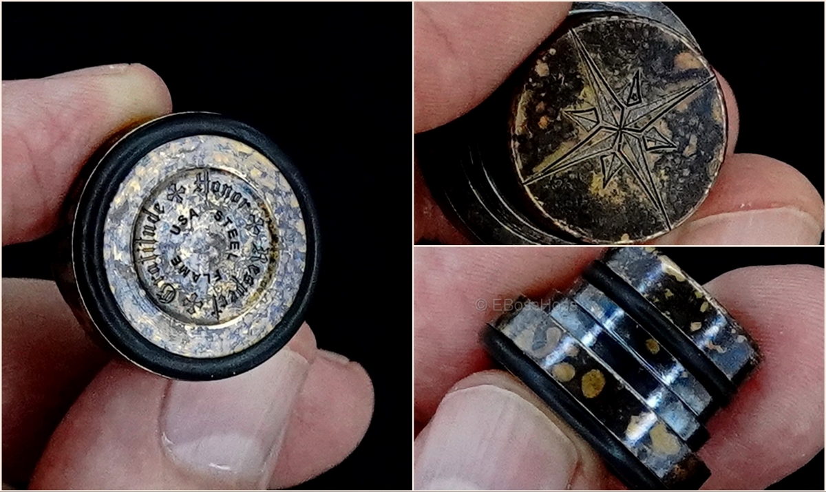 Steel Flame Compass Rose Bronze Ring Spin KillboX with Brass Slug