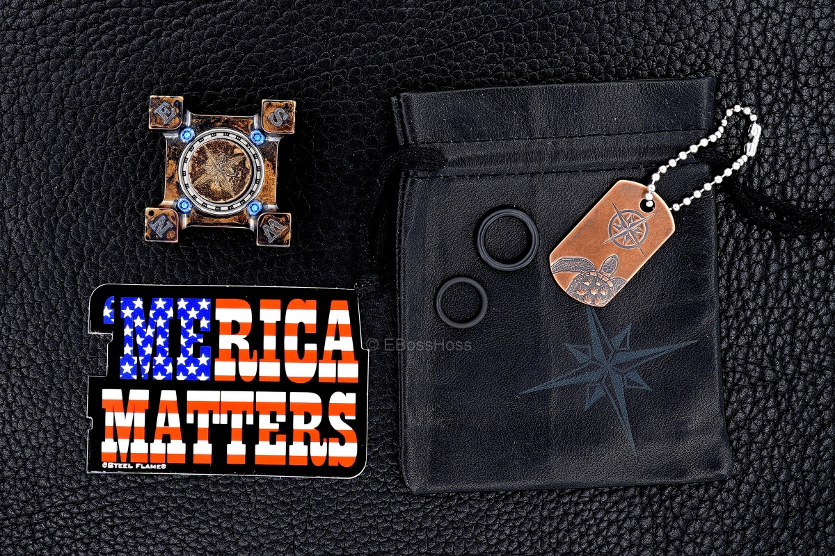 Steel Flame Compass Rose Bronze Ring Spin KillboX with Brass Slug