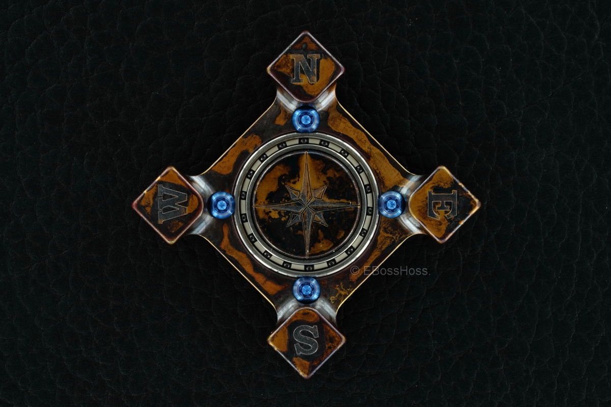 Steel Flame Compass Rose Bronze Ring Spin KillboX with Slug