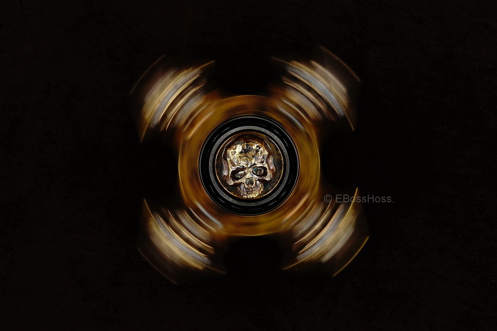 Steel Flame Executive SLEDGE XL 3-D Bronze Warrior Skulls Ring Spin