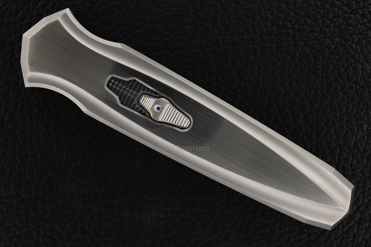 Jeff Harkins Custom SS Triton II OTF with Doug House Barbwire Damascus