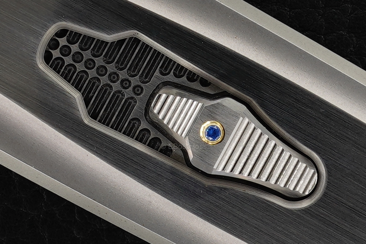 Jeff Harkins Custom SS Triton II OTF with Doug House Barbwire Damascus