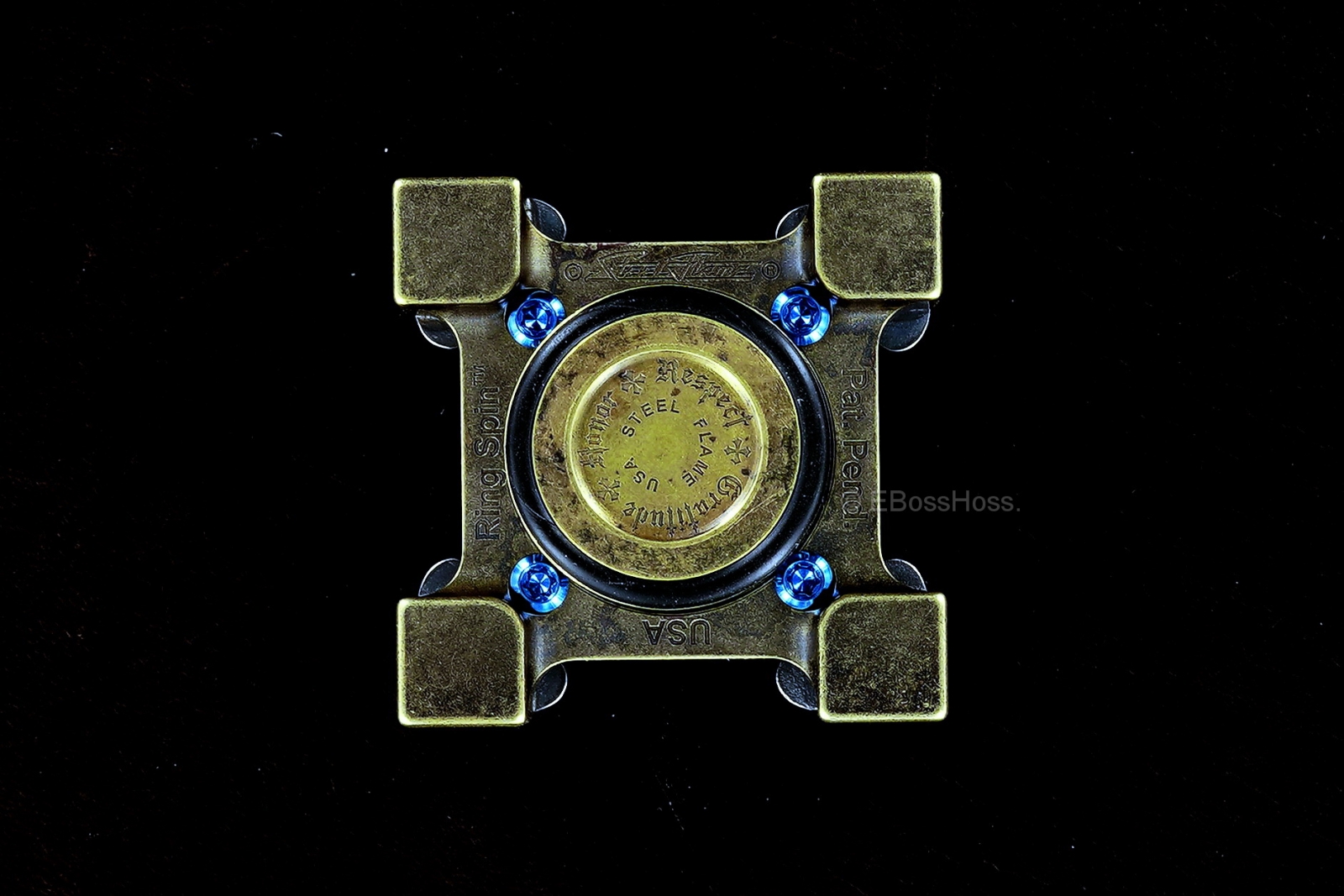 Steel Flame 3-D Hand Stippled Sterling-Silver Large Dog Paw Ring Spin KillBoX