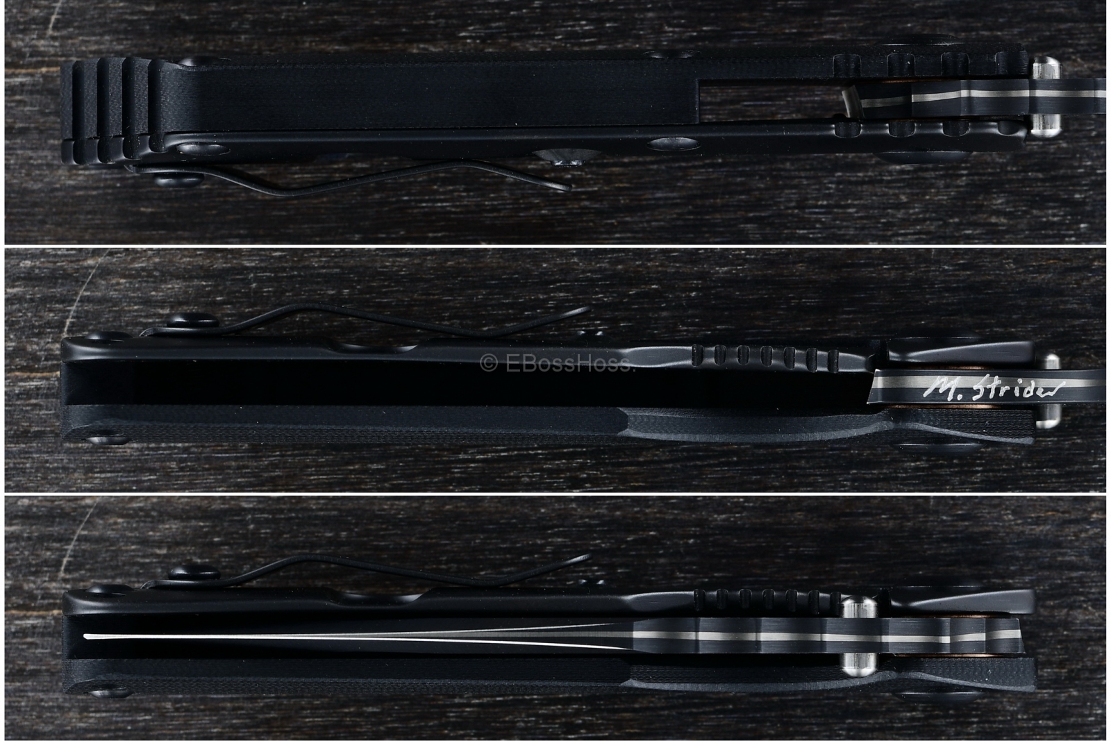 Mick Strider Custom (MSC) Stellite-core San Mai Damascus Nightmare SnG