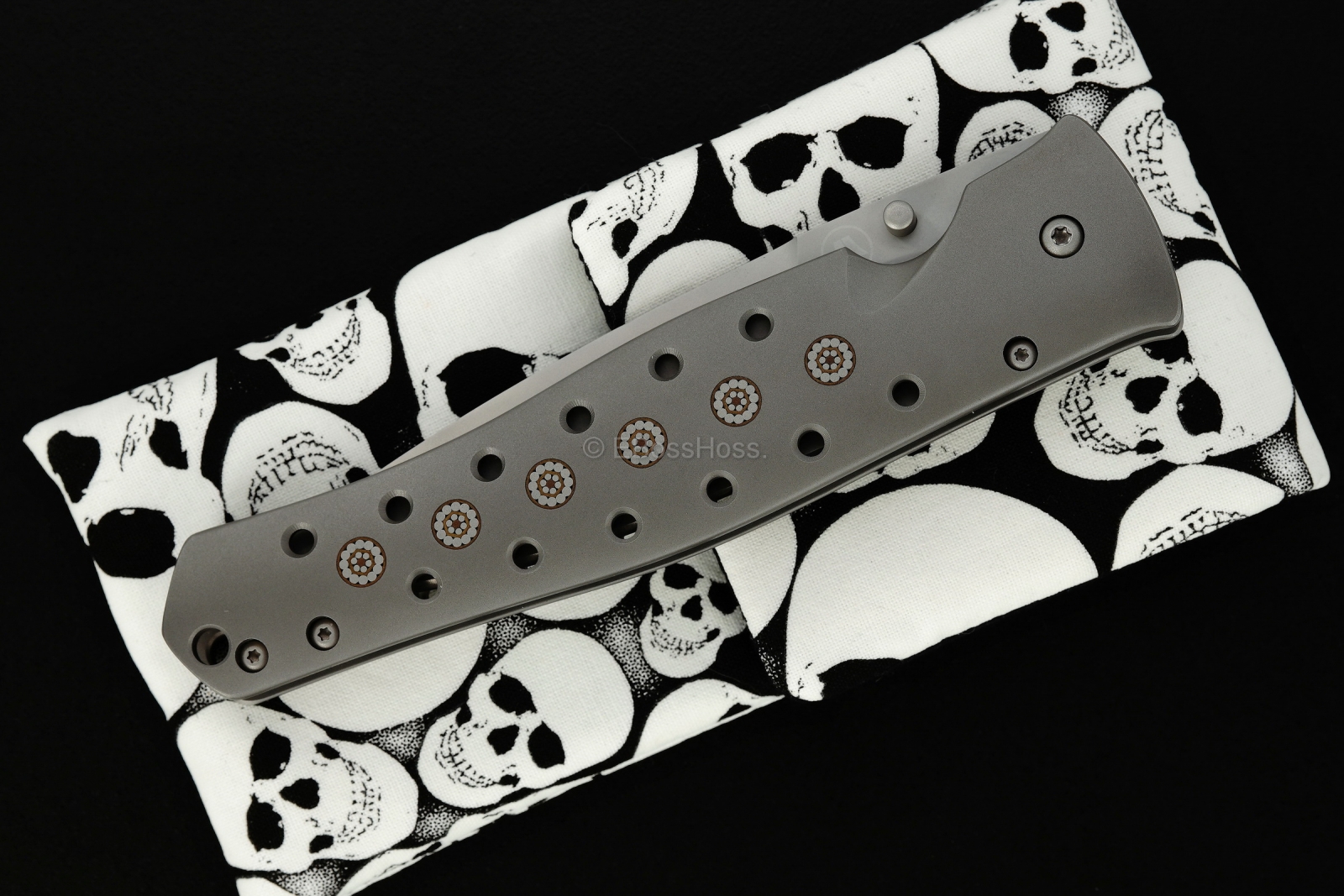 Tom Mayo Dr Death Framelock Folder with Mosaic Pins