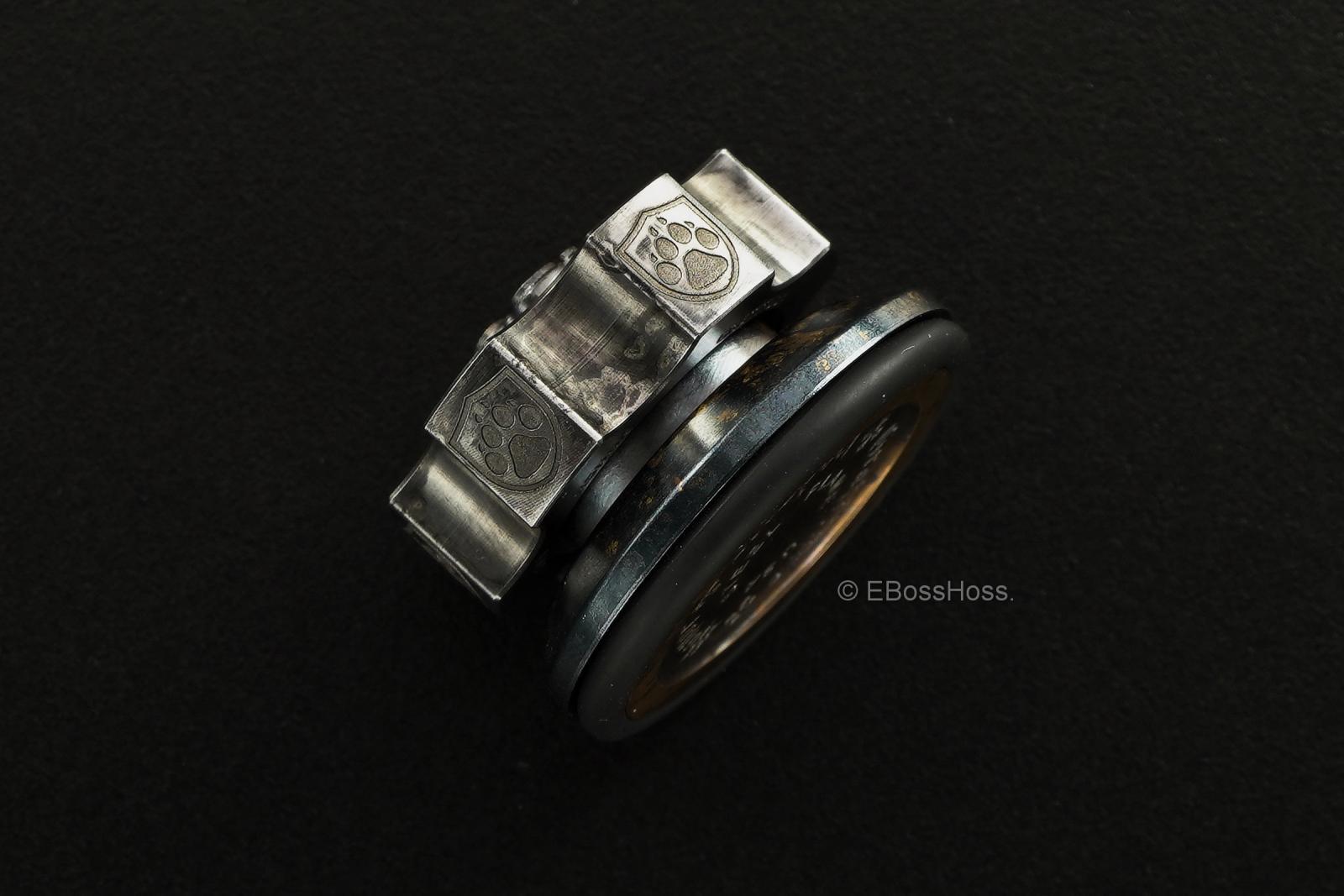 Steel Flame Cog Ring-Spin w XL 3-D Stippled Dog-Paw Slug