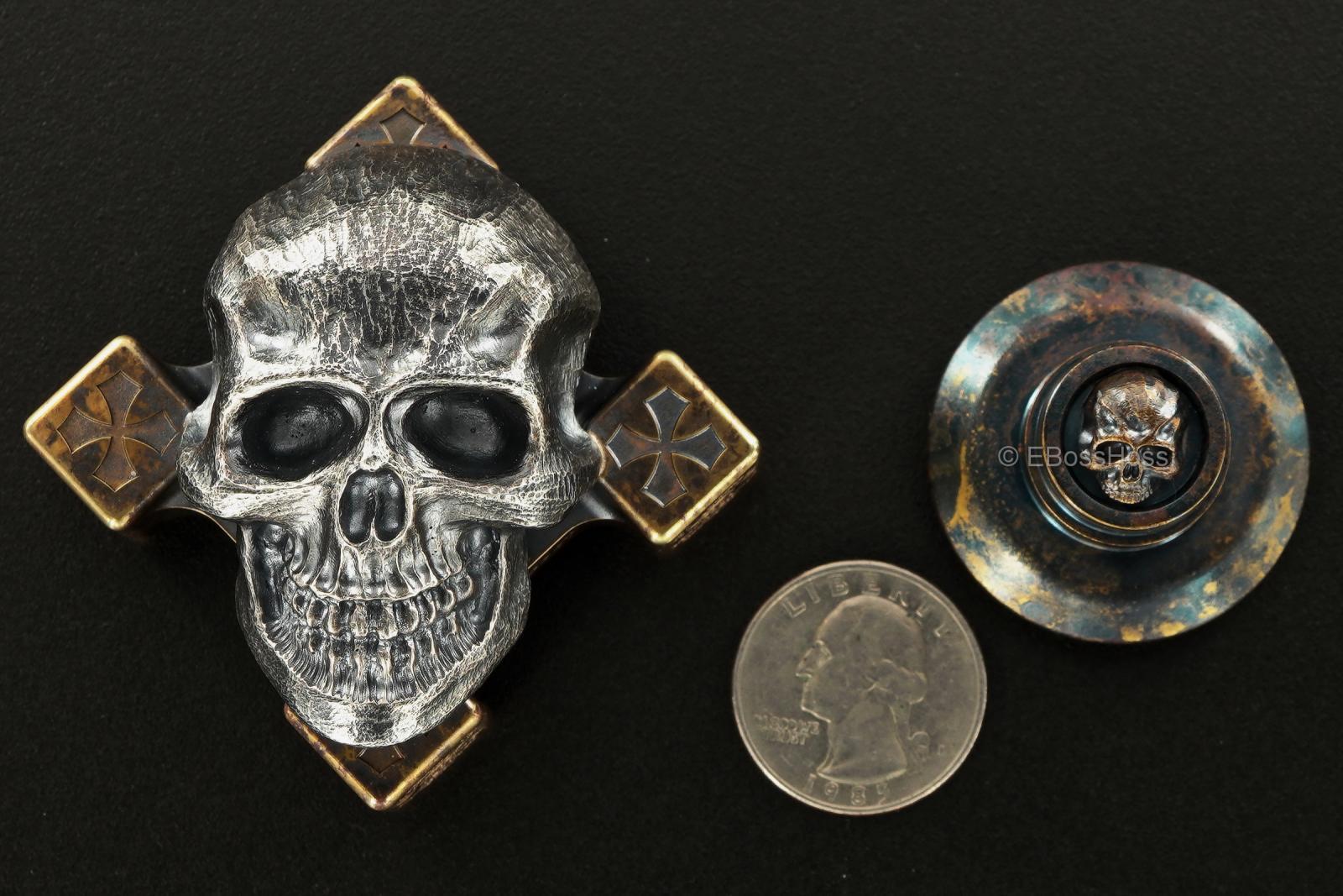 Steel Flame Giant Darkness Skull SLEDGE Ring Spin with XL 3-D Warrior Skull Slug