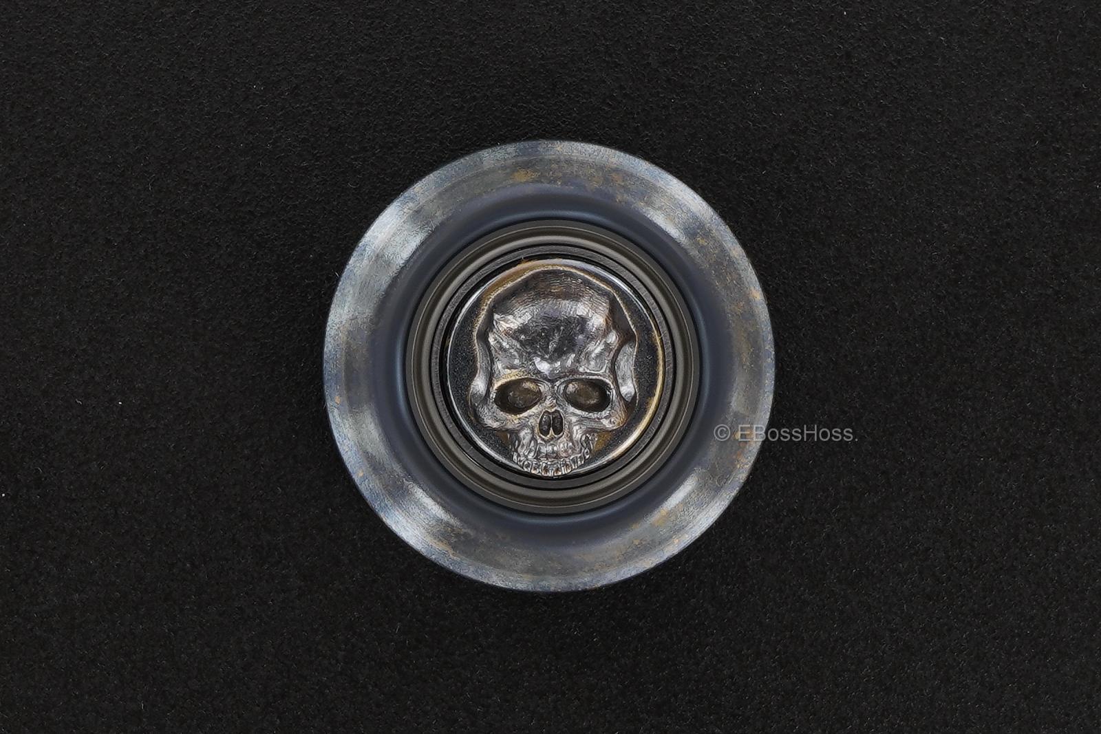 Steel Flame Cog Ring-Spin w/ an XL 3-D Hand-Stippled Silver Dog-Paw Slug