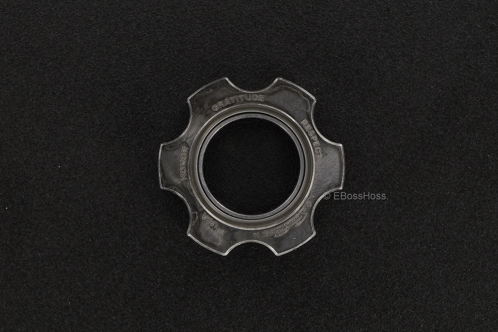 Steel Flame Cog Ring-Spin w/ an XL 3-D Hand-Stippled Silver Dog-Paw Slug