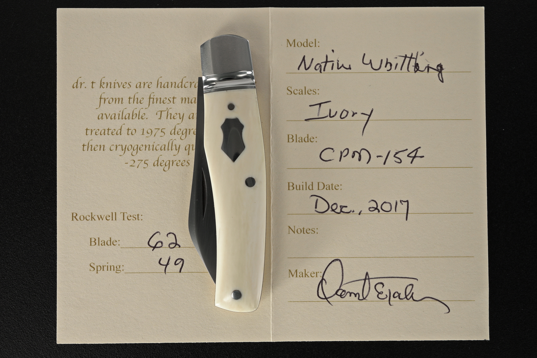 Dr T Knives / Tabor Custom Native Whittling Knife