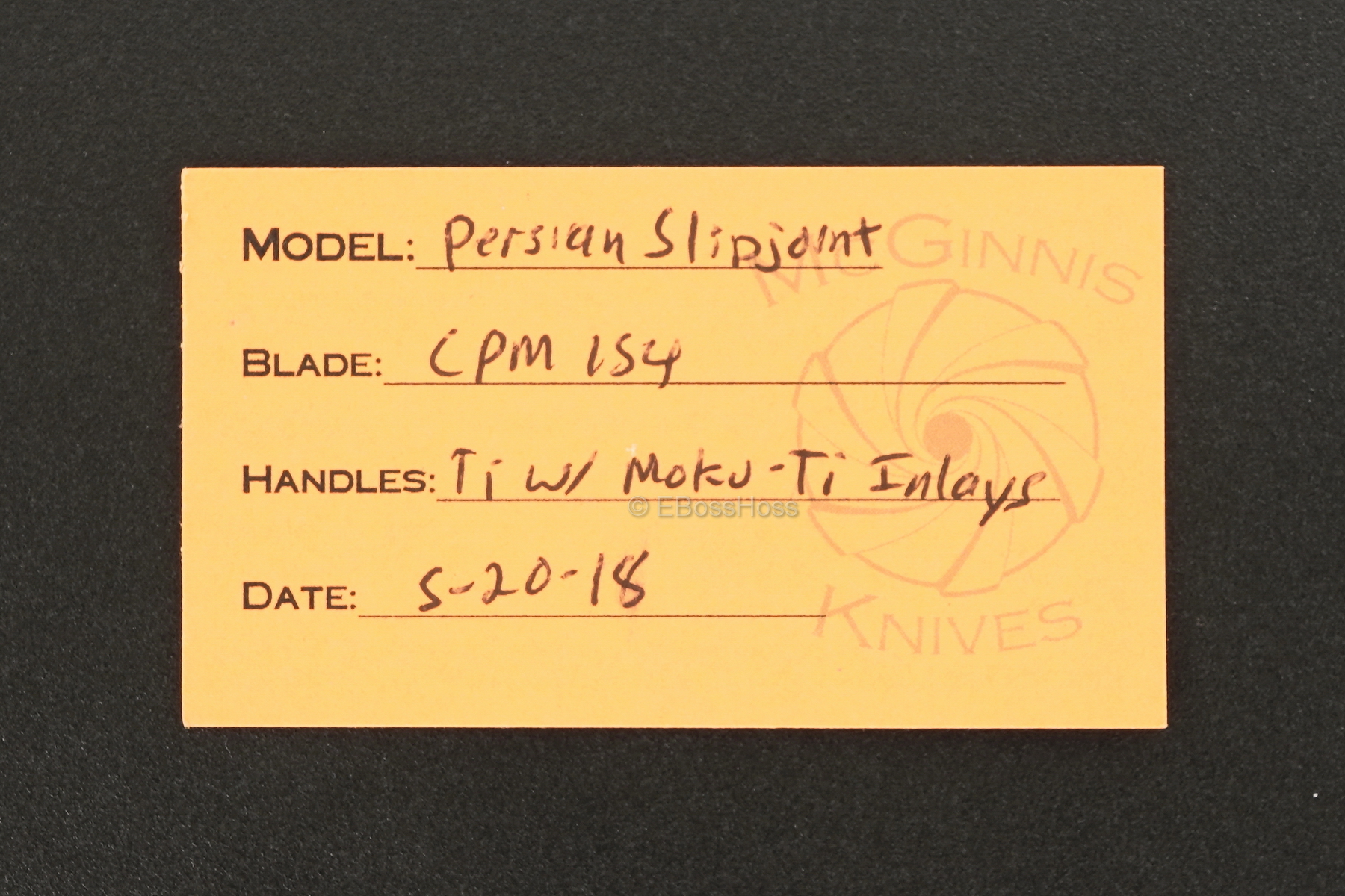 Gerry McGinnis Custom Deluxe Persian Slip Joint