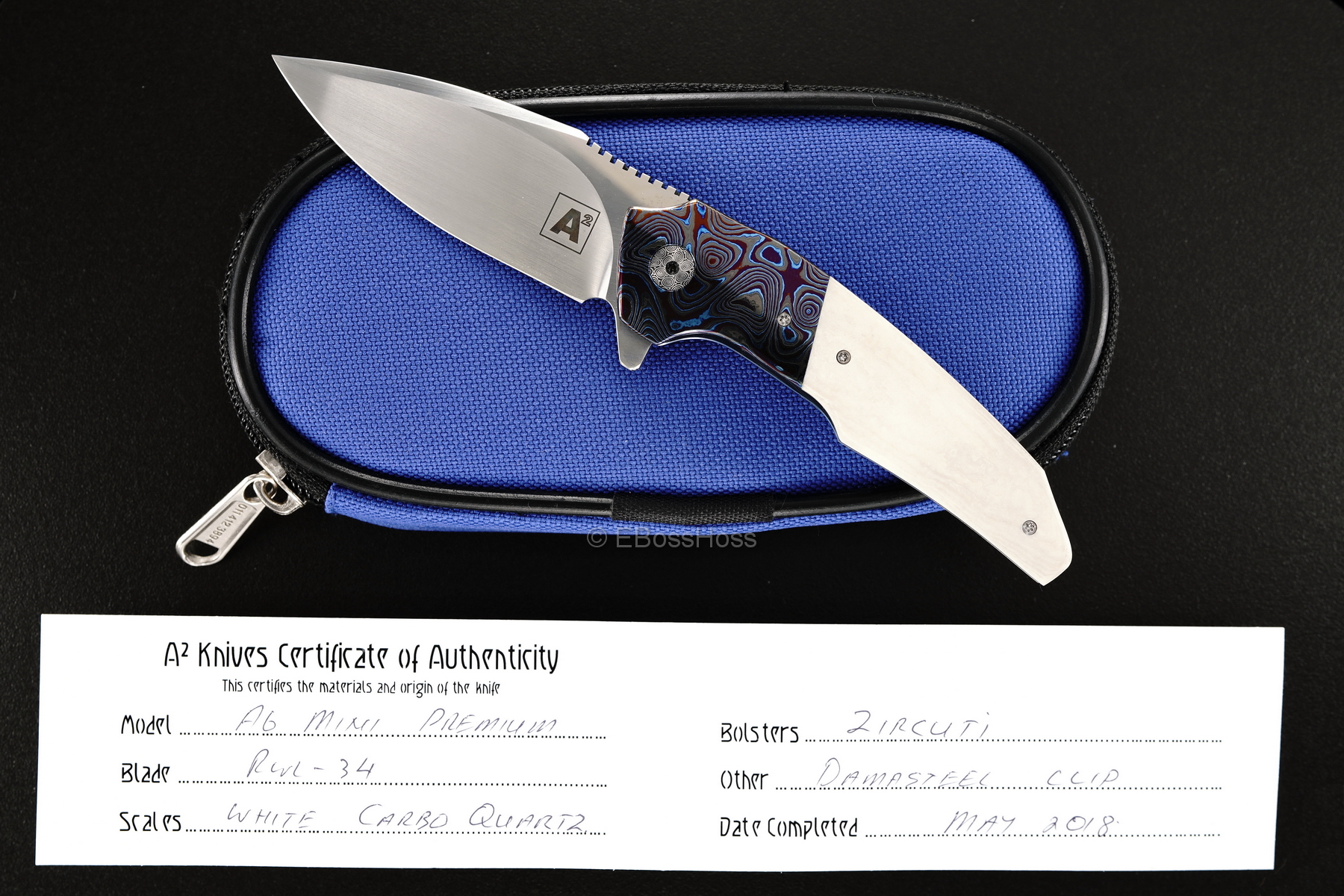 A2 Knives, Bharucha, Thorburn, van Heerden Custom A6 Mini Premium Flipper