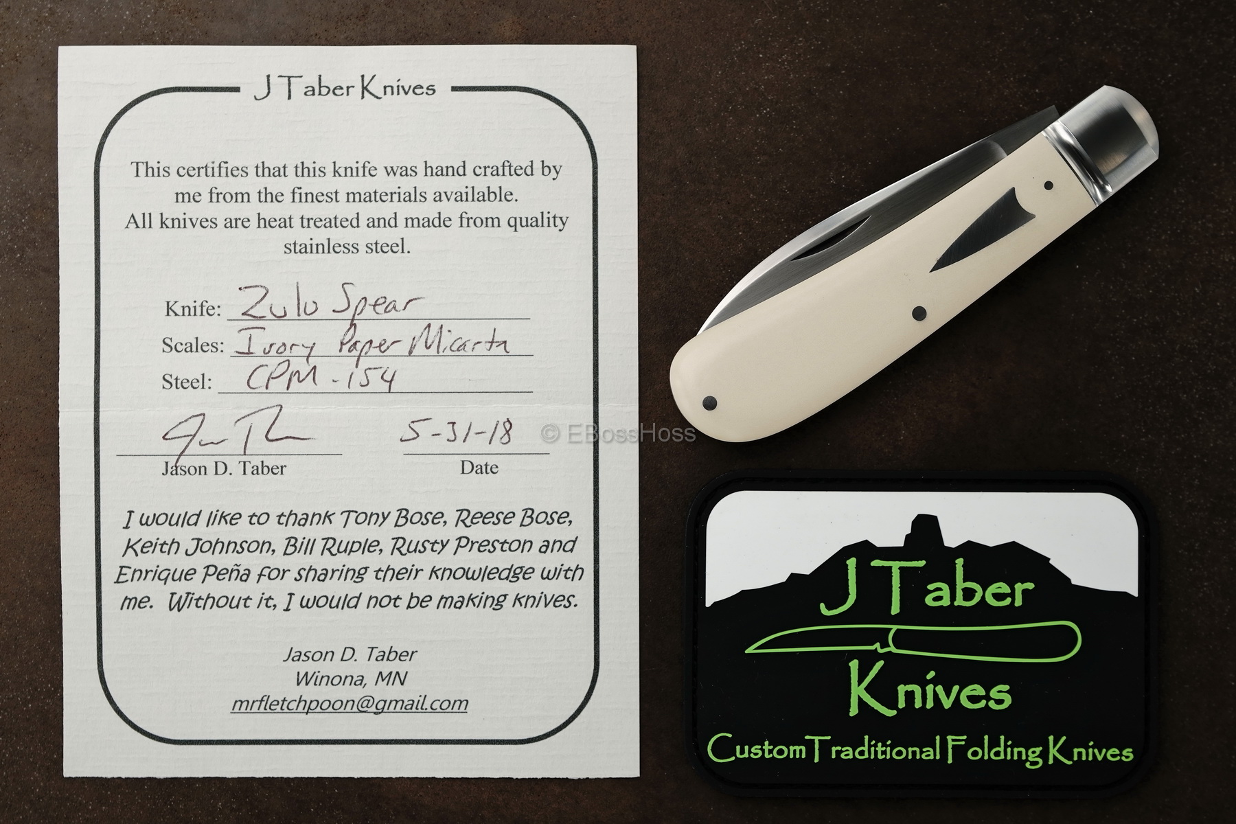 Jason Tabor Custom Zulu Spear Slip Joint