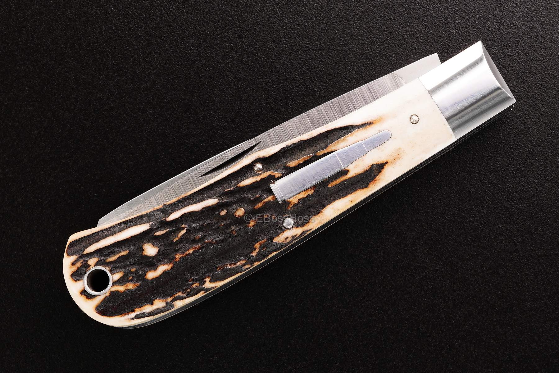 Reese Bose Custom Stag Bullet Trapper Slip Joint