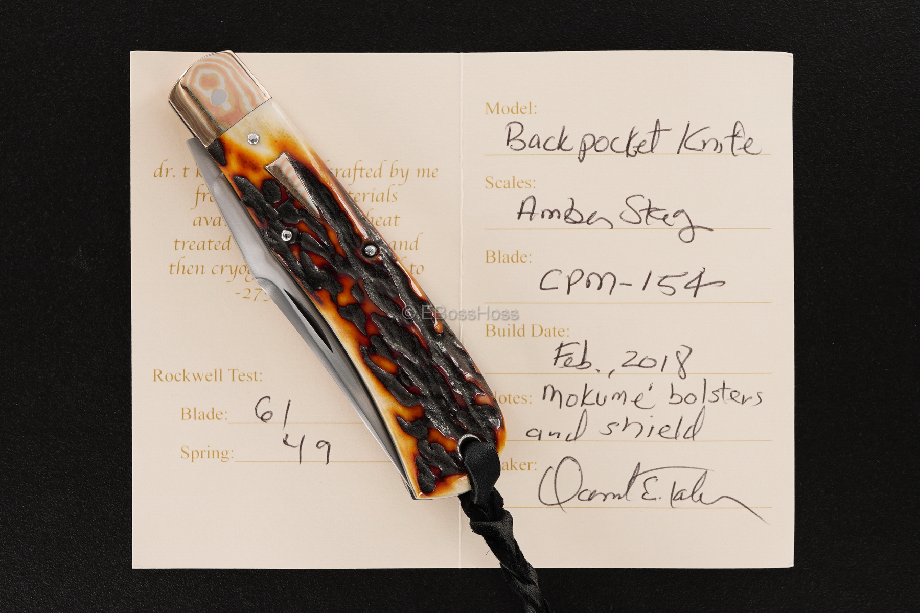 Dr T Knives / David Taber Custom Bolstered Back Pocket