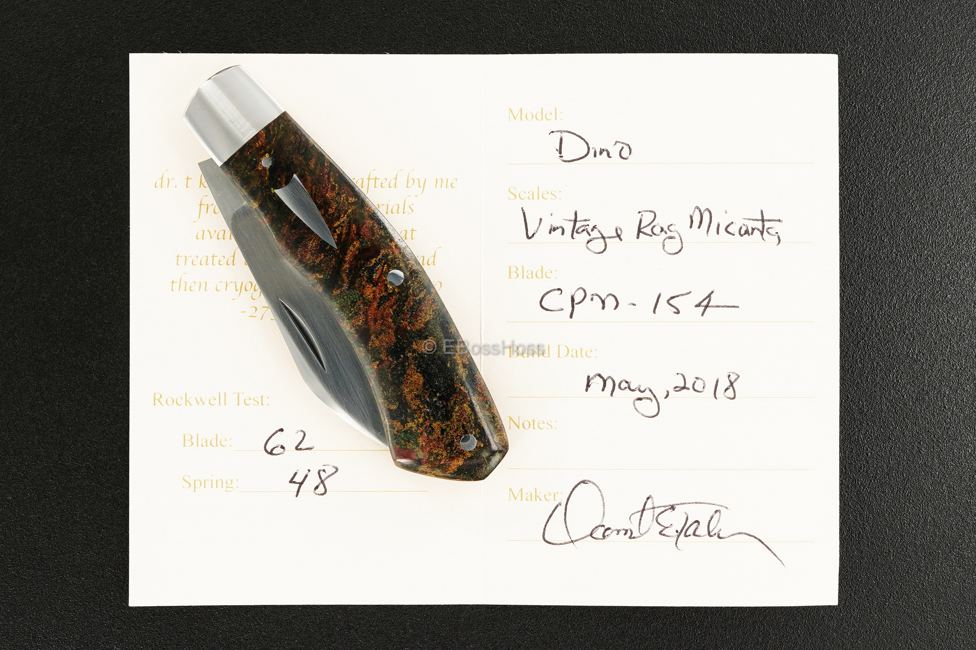 Dr T Knives / David Taber Custom Dino Slip Joint