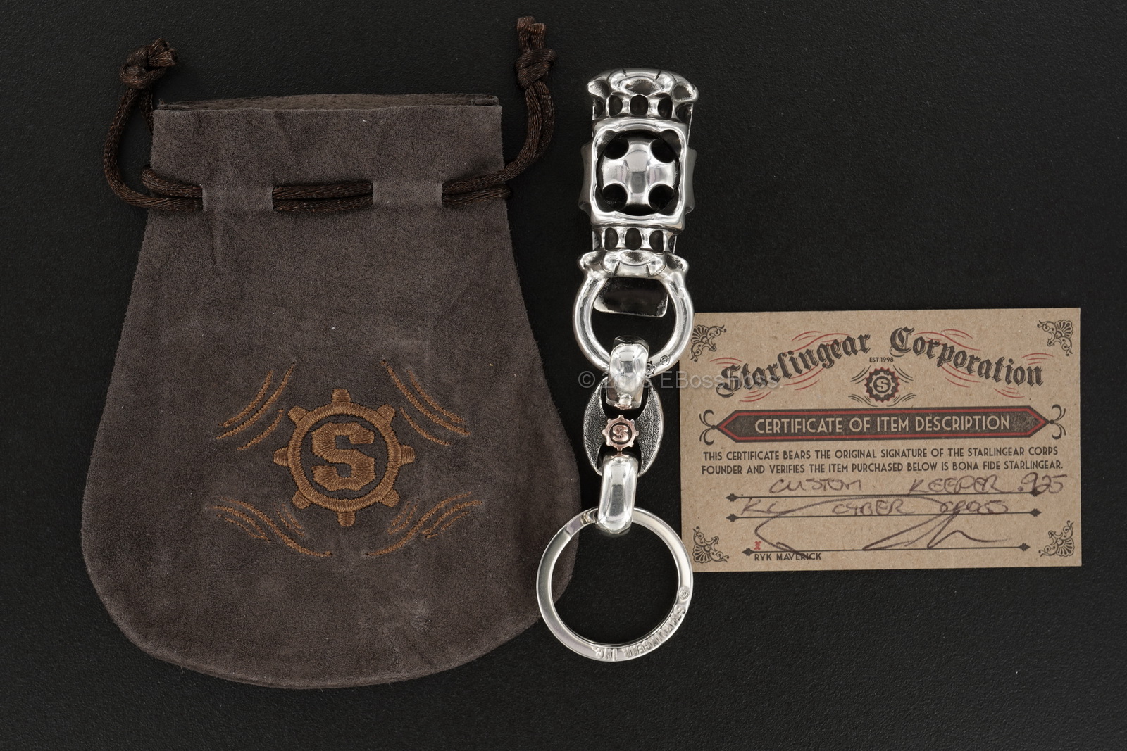Starlingear Custom Sterling-Silver Cyber Cross Keeper Key Chain