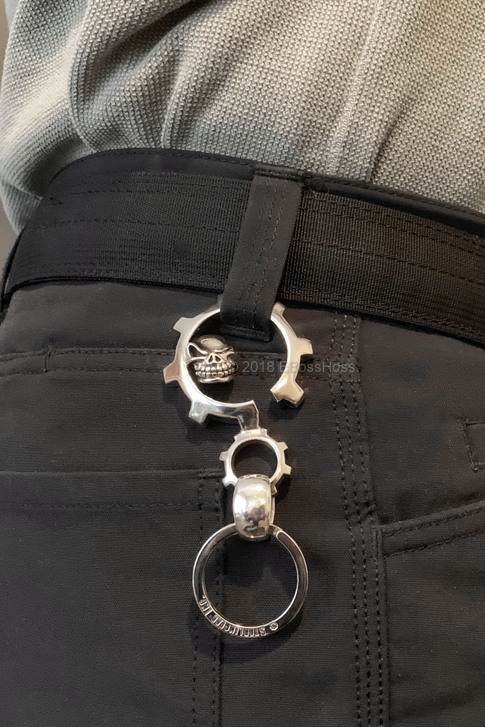 Starlingear Custom Sterling-Silver Slickster-Gear Keeper Key Chain