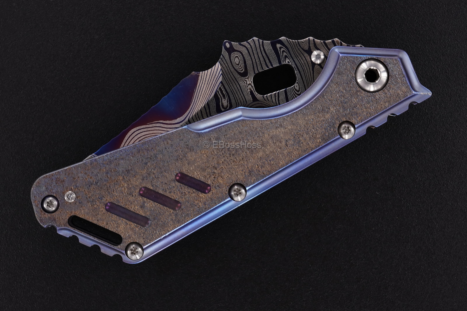 Mick Strider Custom (MSC) Cobalt-San Mai Damascus XL - Nightmare Dragon-grind