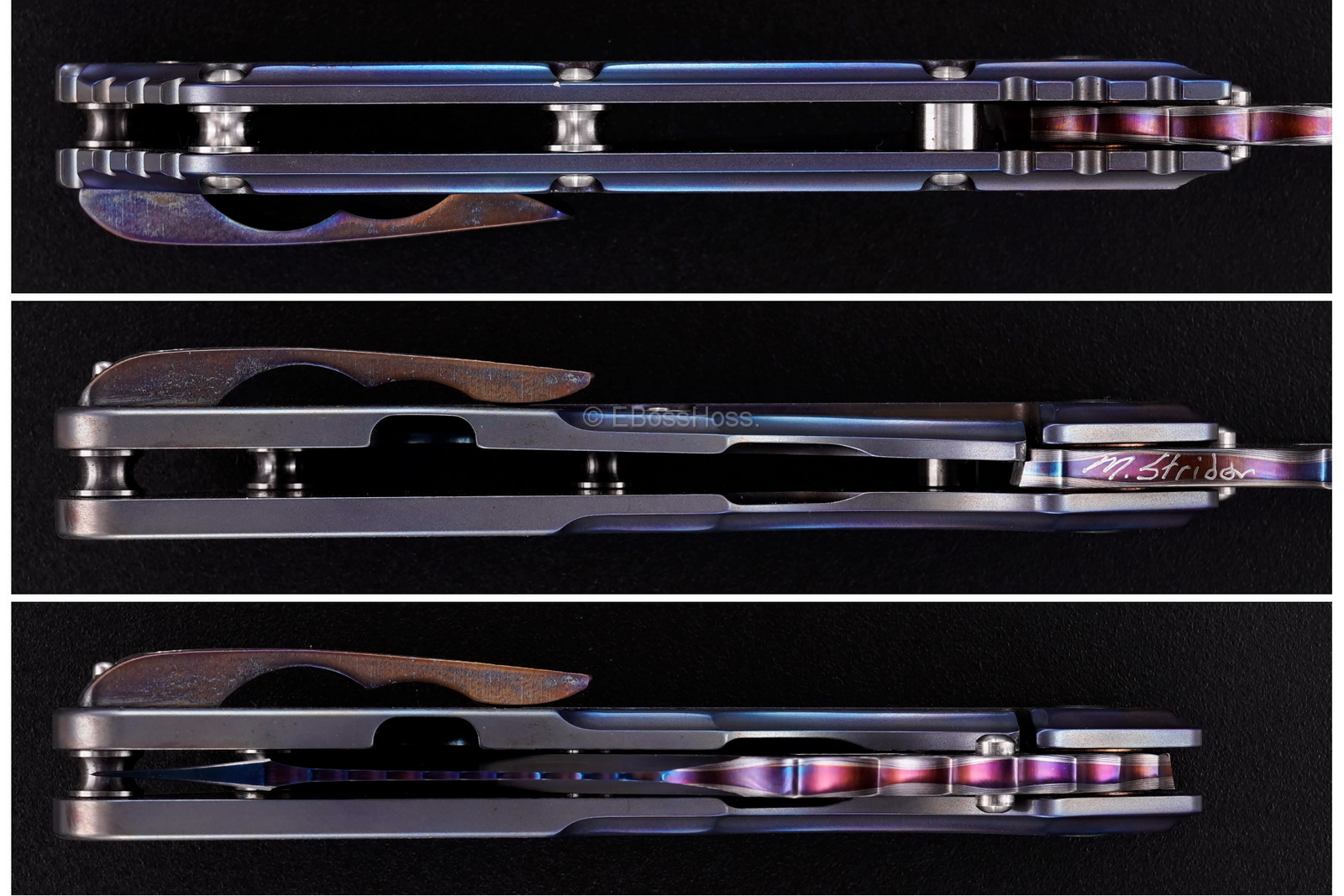 Mick Strider Custom (MSC) Cobalt-San Mai Damascus XL - Nightmare Dragon-grind