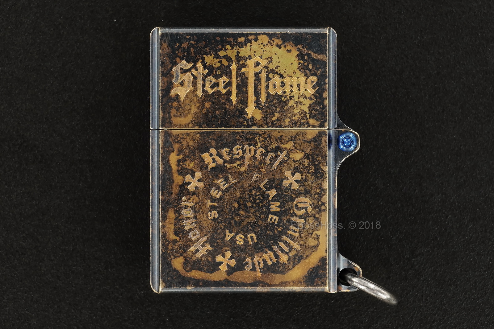 Steel Flame Custom Sledge Lighter - ONE - with Pile of Darkness Skulls in Sterling -- by Derrick Obatake