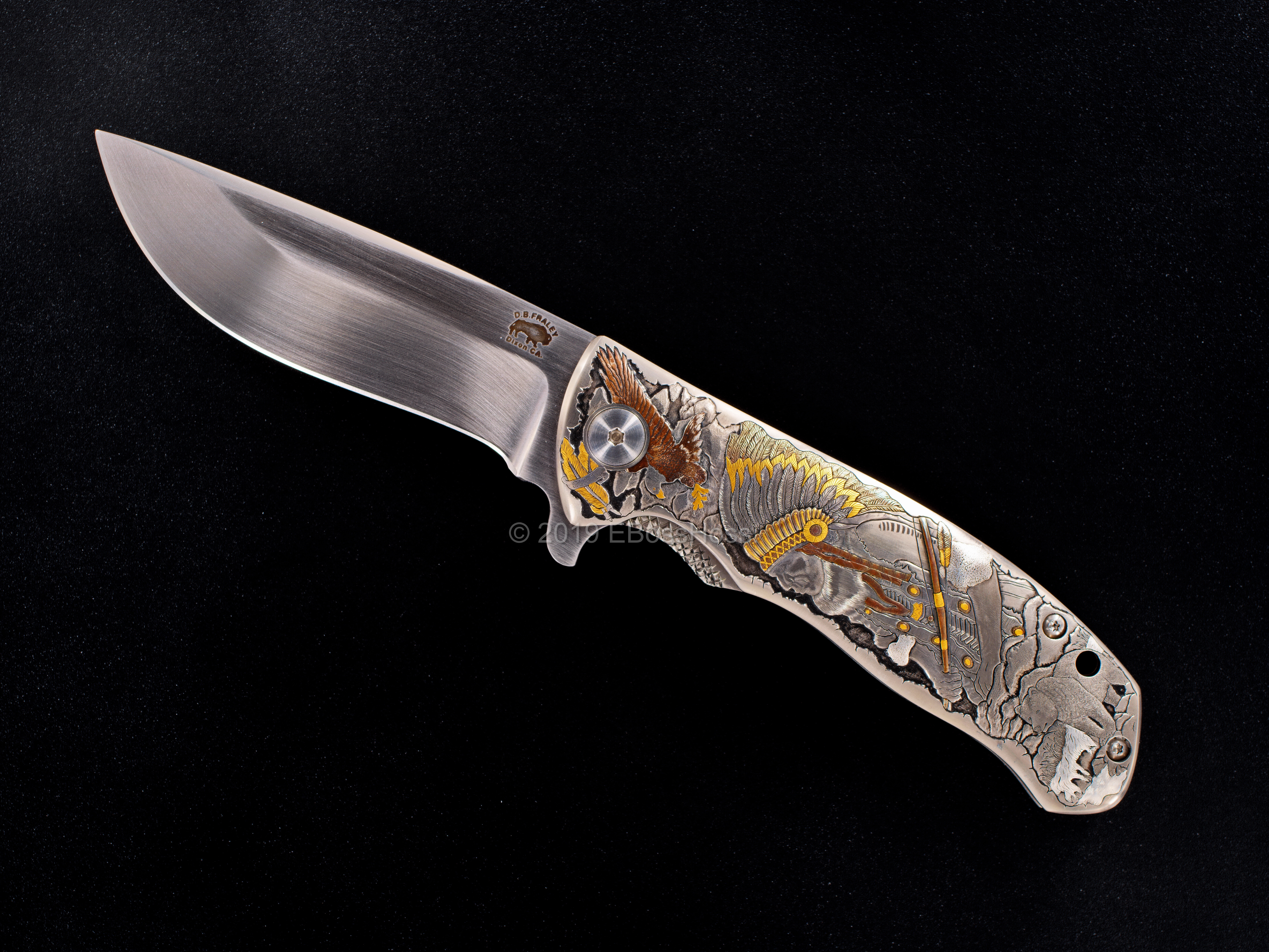 D.B. Fraley Custom Torrent Flipper - Masterfully engraved by Pedro Villarrubia