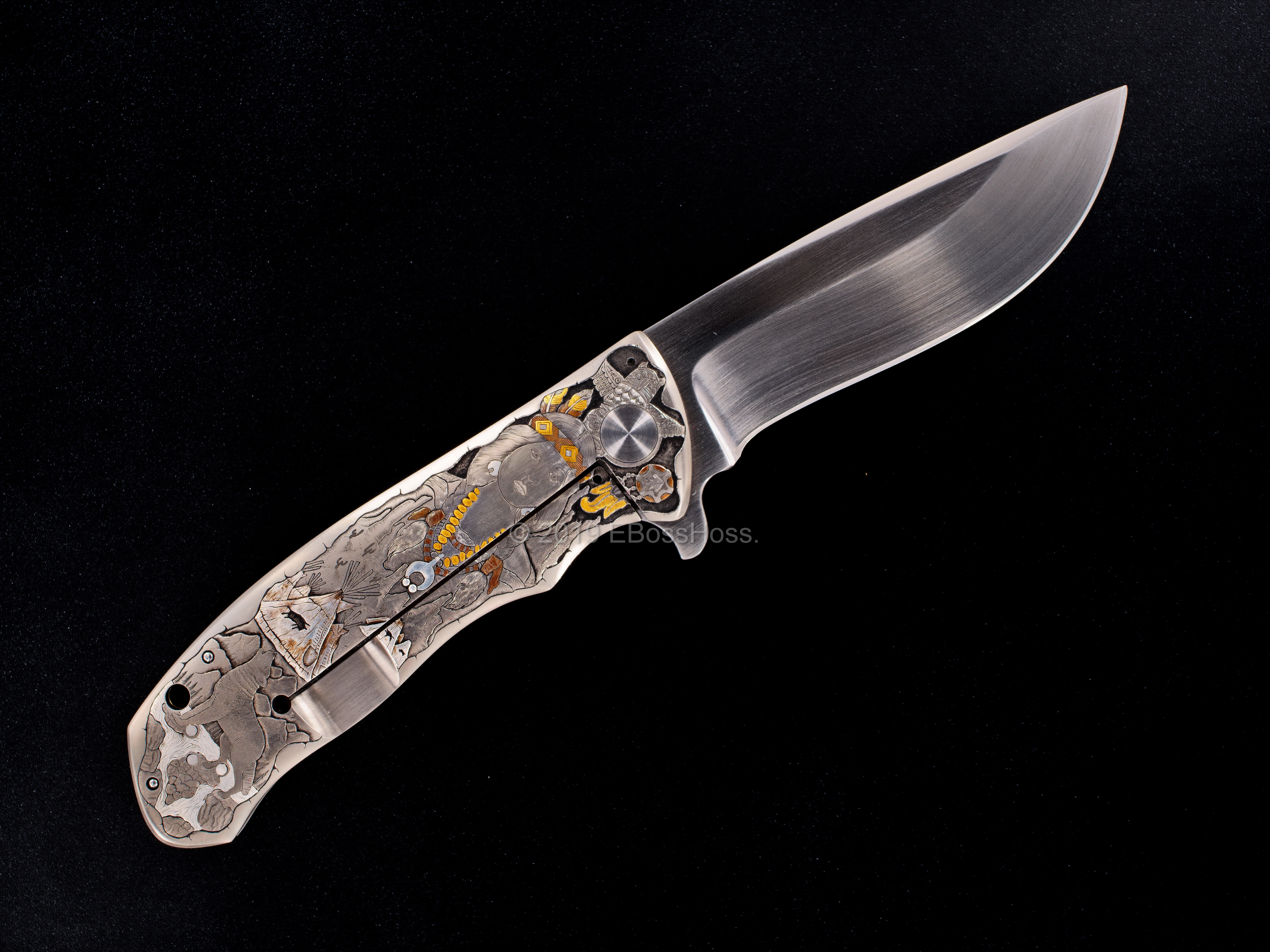 D.B. Fraley Custom Torrent Flipper - Masterfully engraved by Pedro Villarrubia