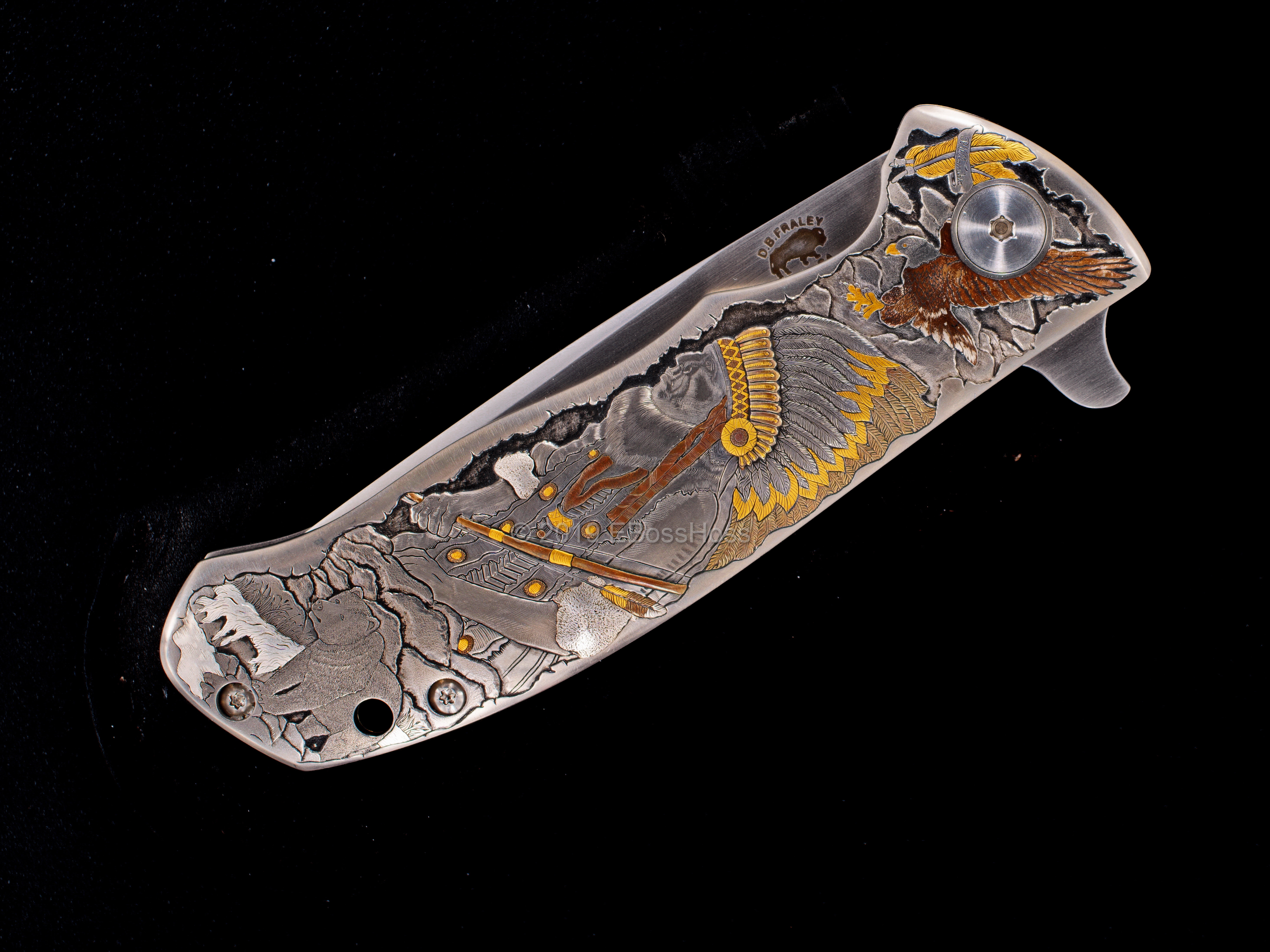 D.B. Fraley Custom Torrent Flipper - Masterfully engraved by Pedro Villarrubia