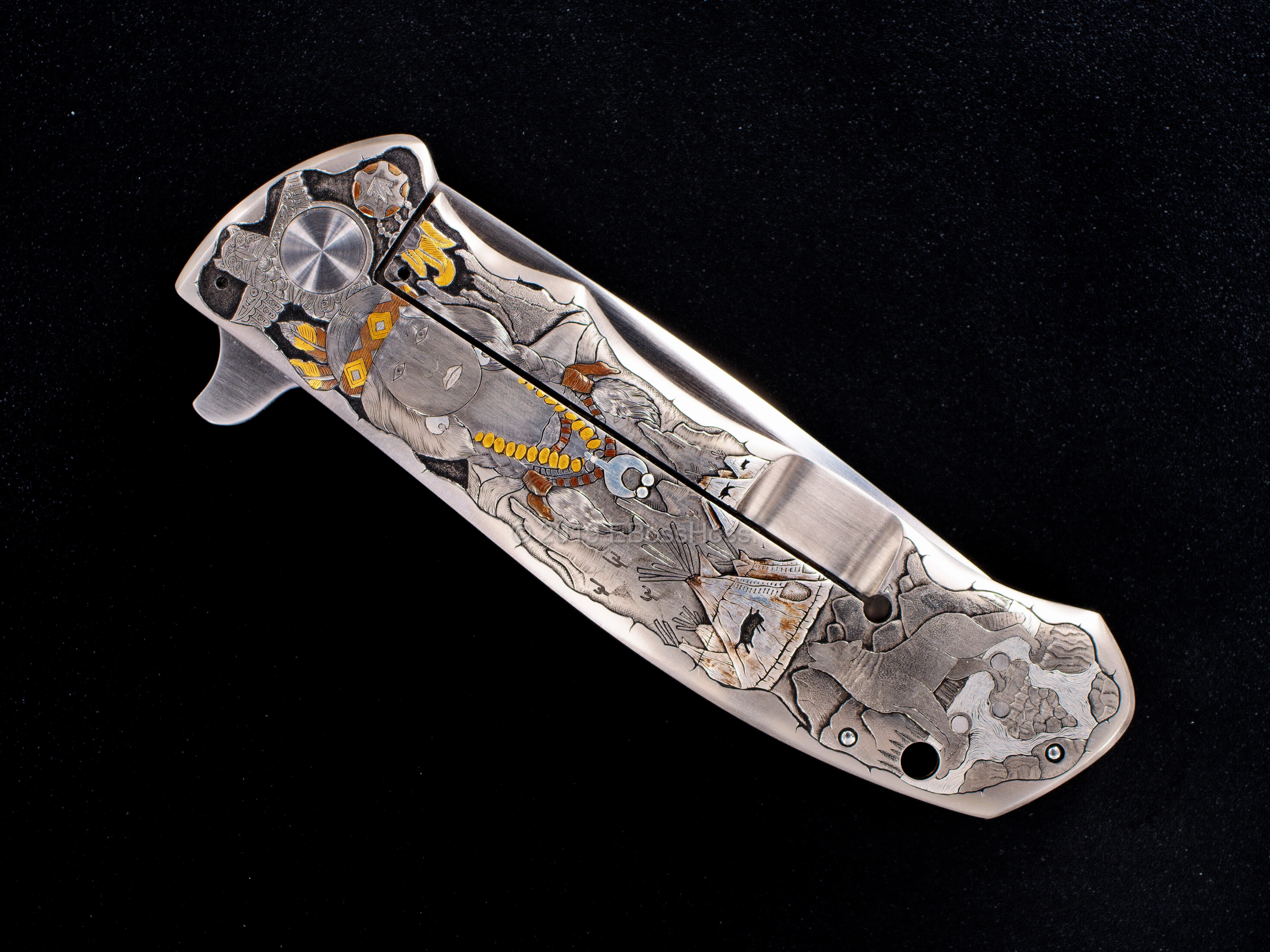 D.B. Fraley Custom Torrent Flipper - Masterfully engraved by Pedro Villarrubia