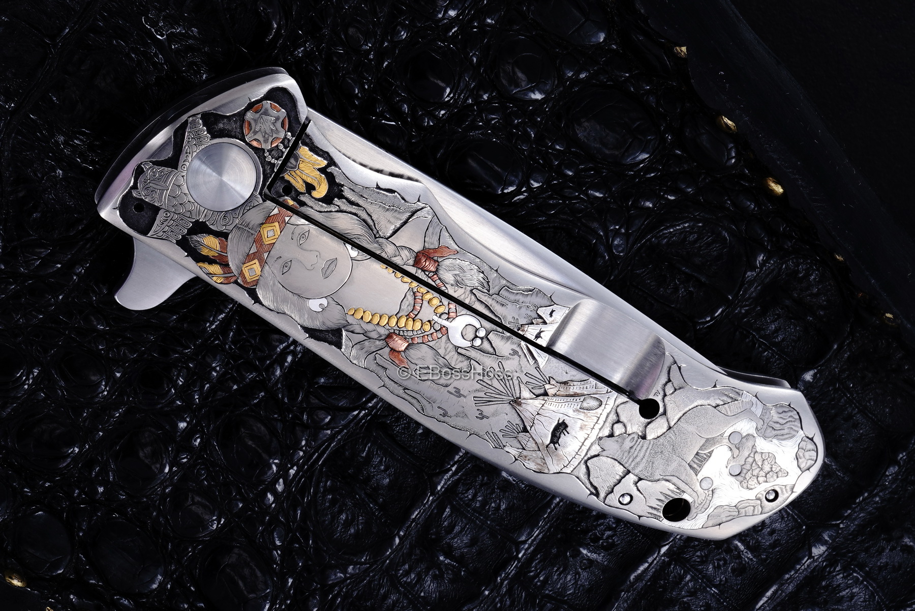 D.B. Fraley Custom Torrent Flipper - Masterfully engraved by Pedro Villarrubia