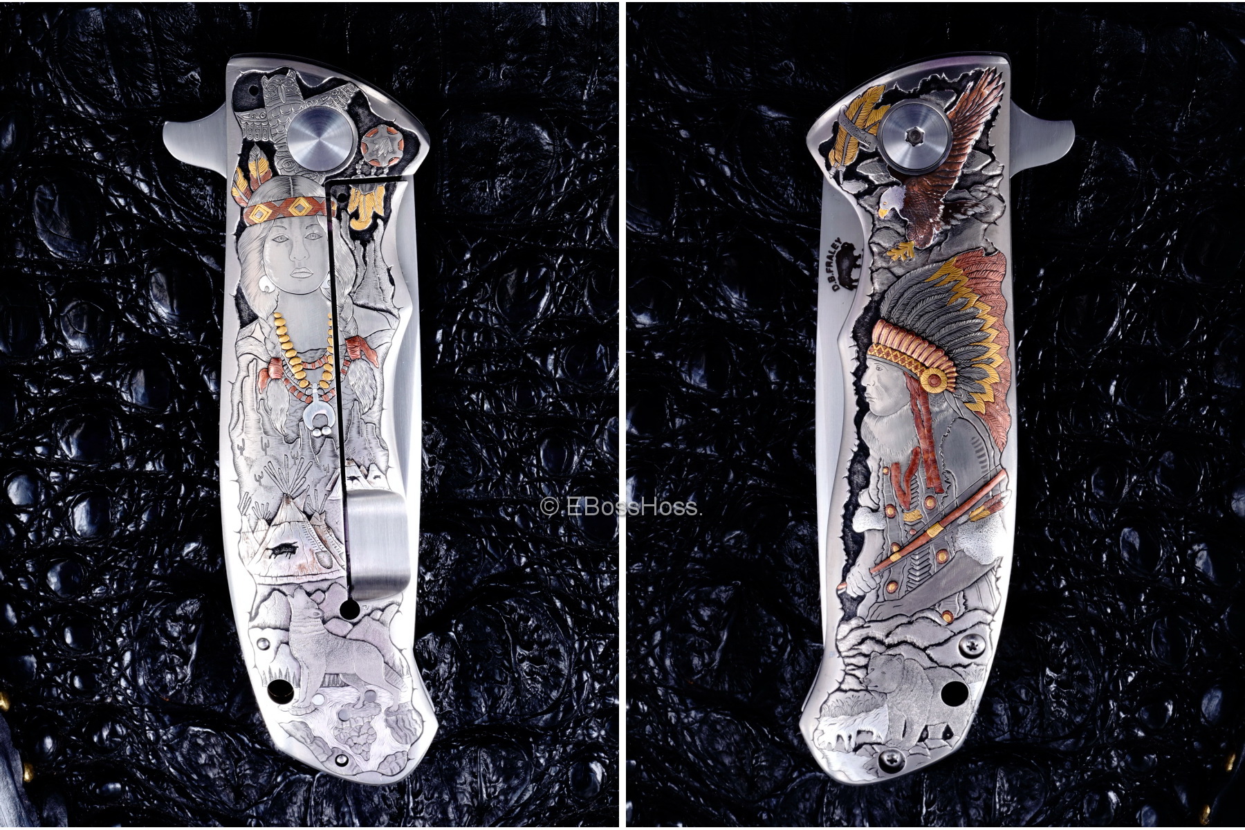 D.B. Fraley Custom Torrent Flipper - Masterfully engraved by Pedro Villarrubia