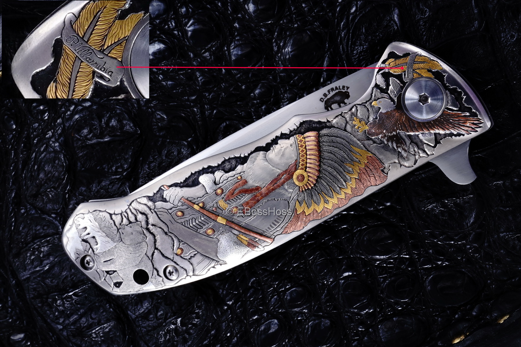 D.B. Fraley Custom Torrent Flipper - Masterfully engraved by Pedro Villarrubia