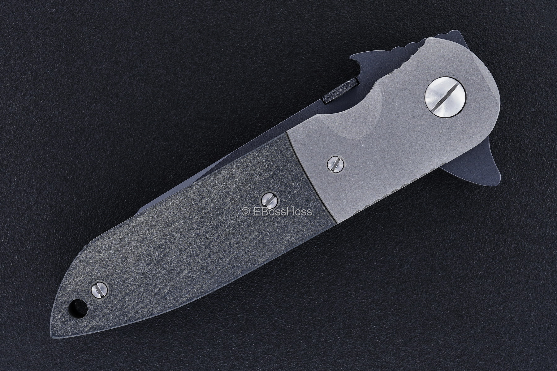 Ernie Emerson Custom Black CQC-6 Flipper w/Wave