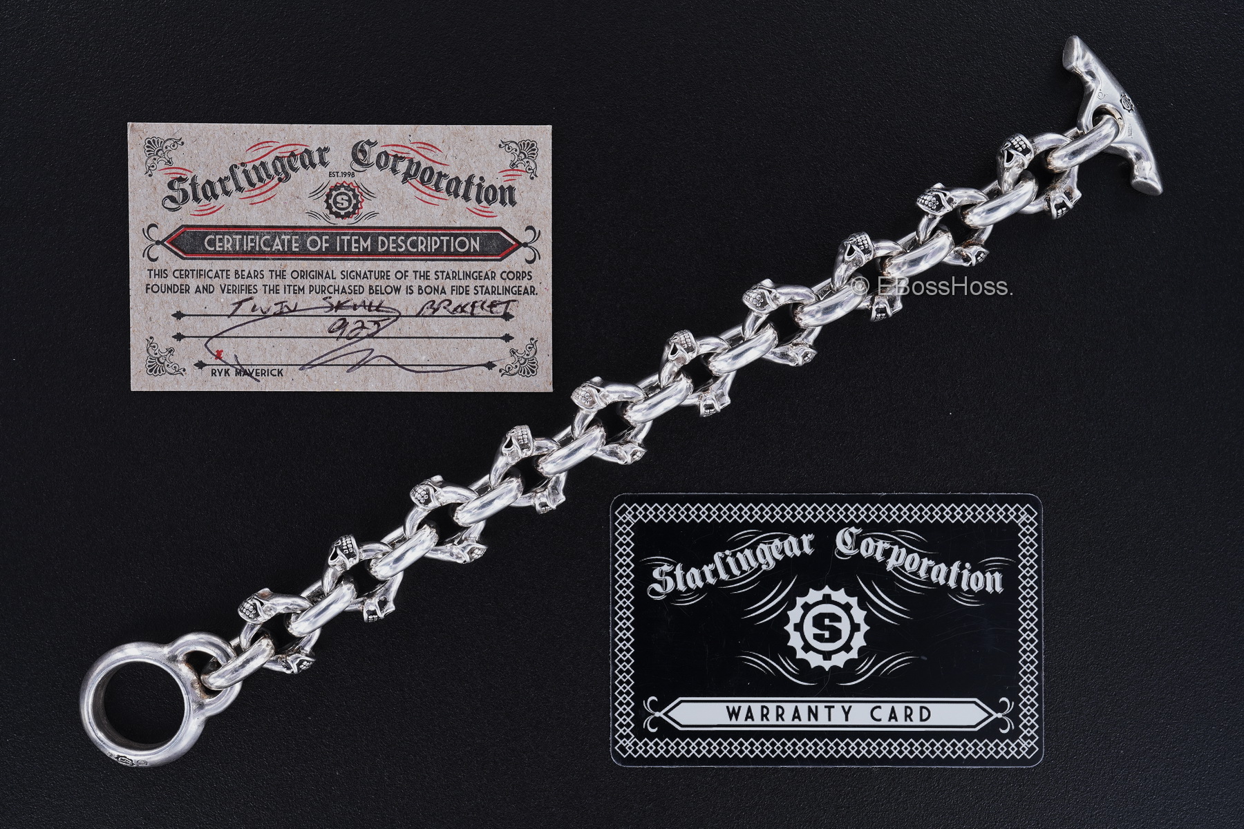 Starlingear Custom Sterling-Silver Twin Skull Bracelet