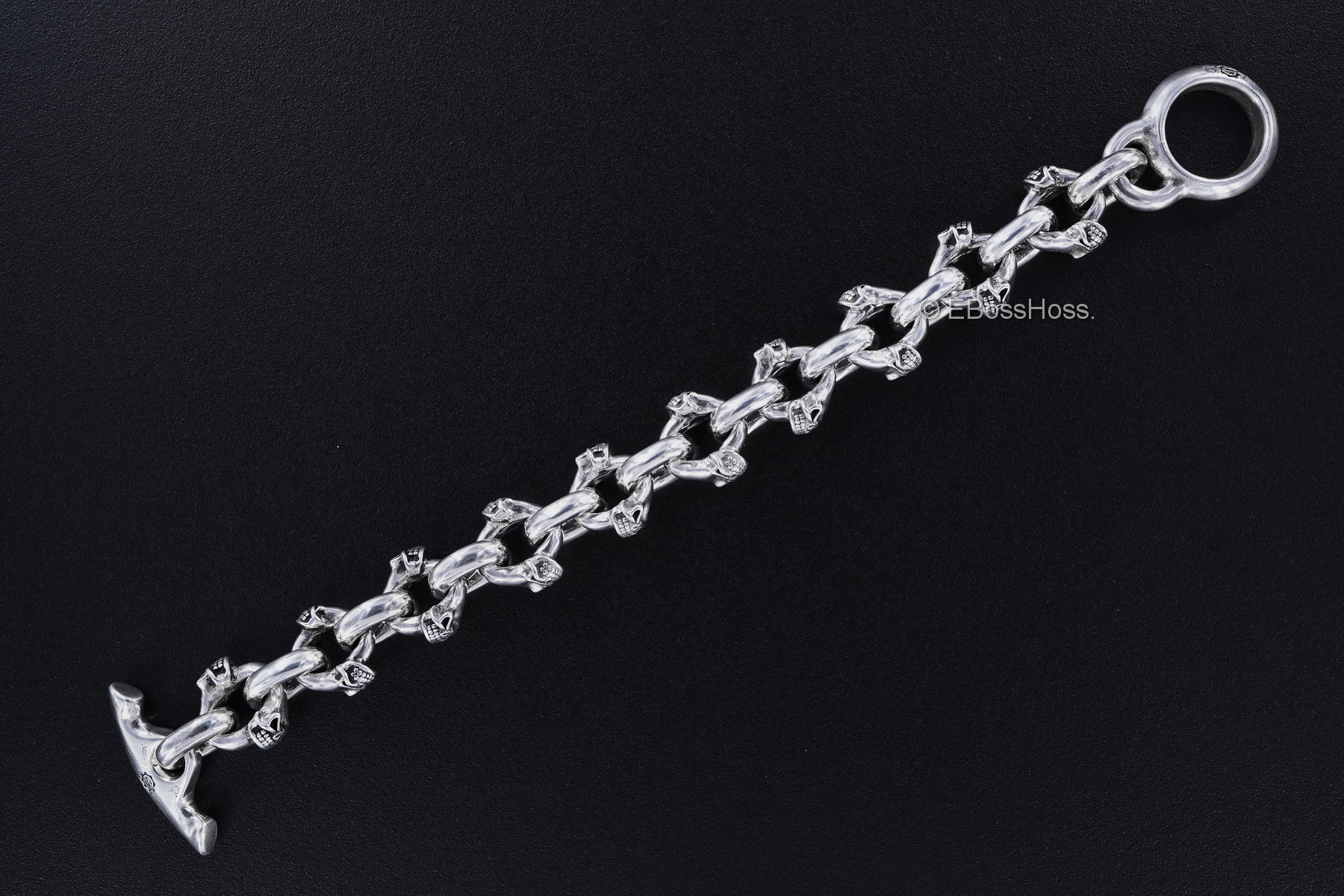 Starlingear Custom Sterling-Silver Twin Skull Bracelet