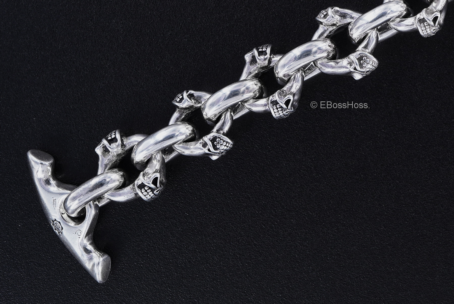Starlingear Custom Sterling-Silver Twin Skull Bracelet