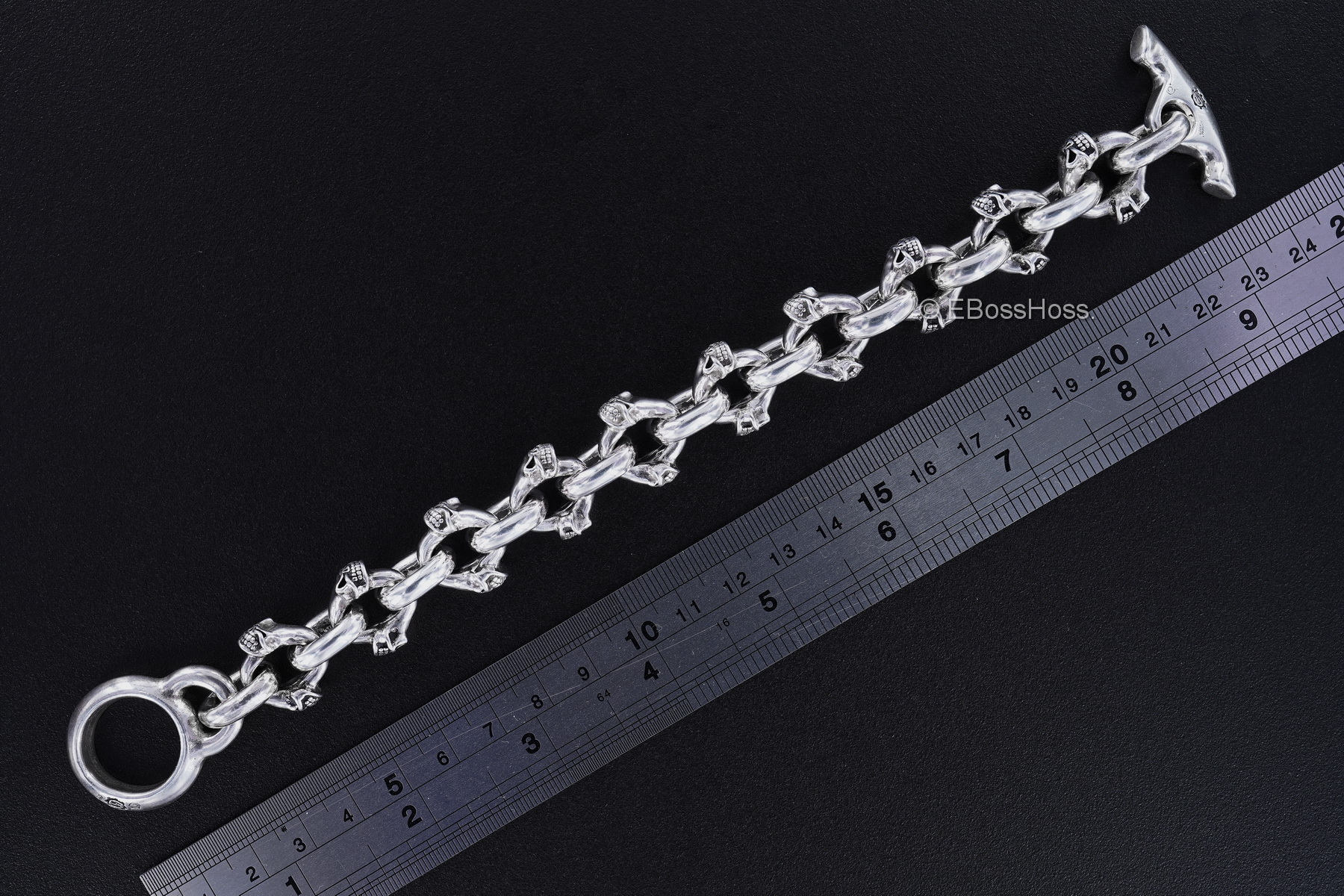 Starlingear Custom Sterling-Silver Twin Skull Bracelet