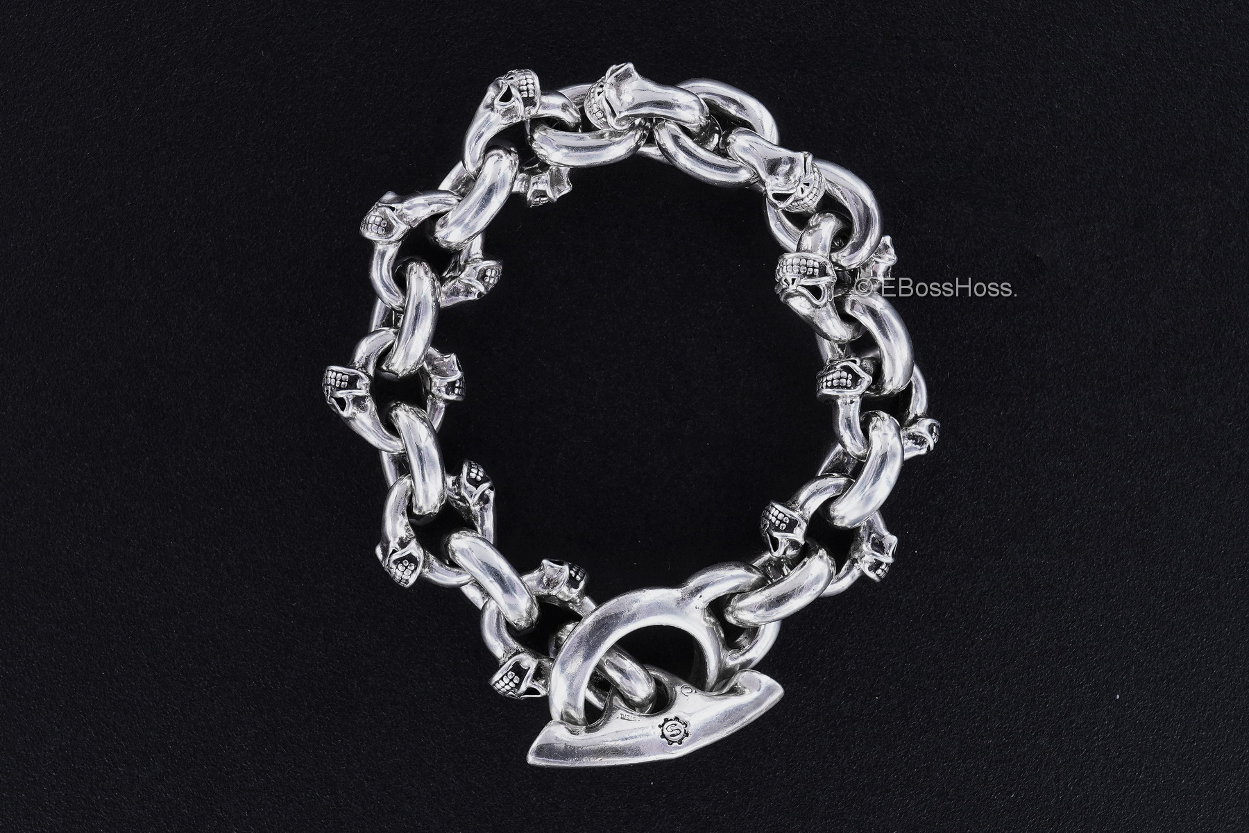 Starlingear Custom Sterling-Silver Twin Skull Bracelet