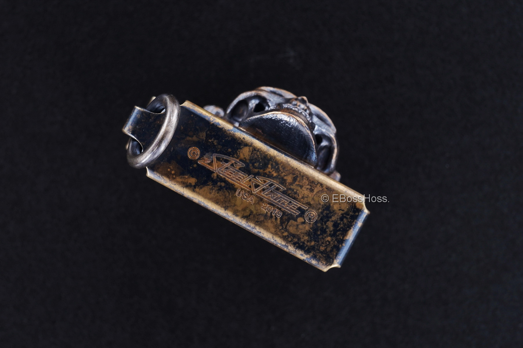 Steel Flame 3D Sledge Brass Lighter - with Hannya Skull & Chinese Dragon