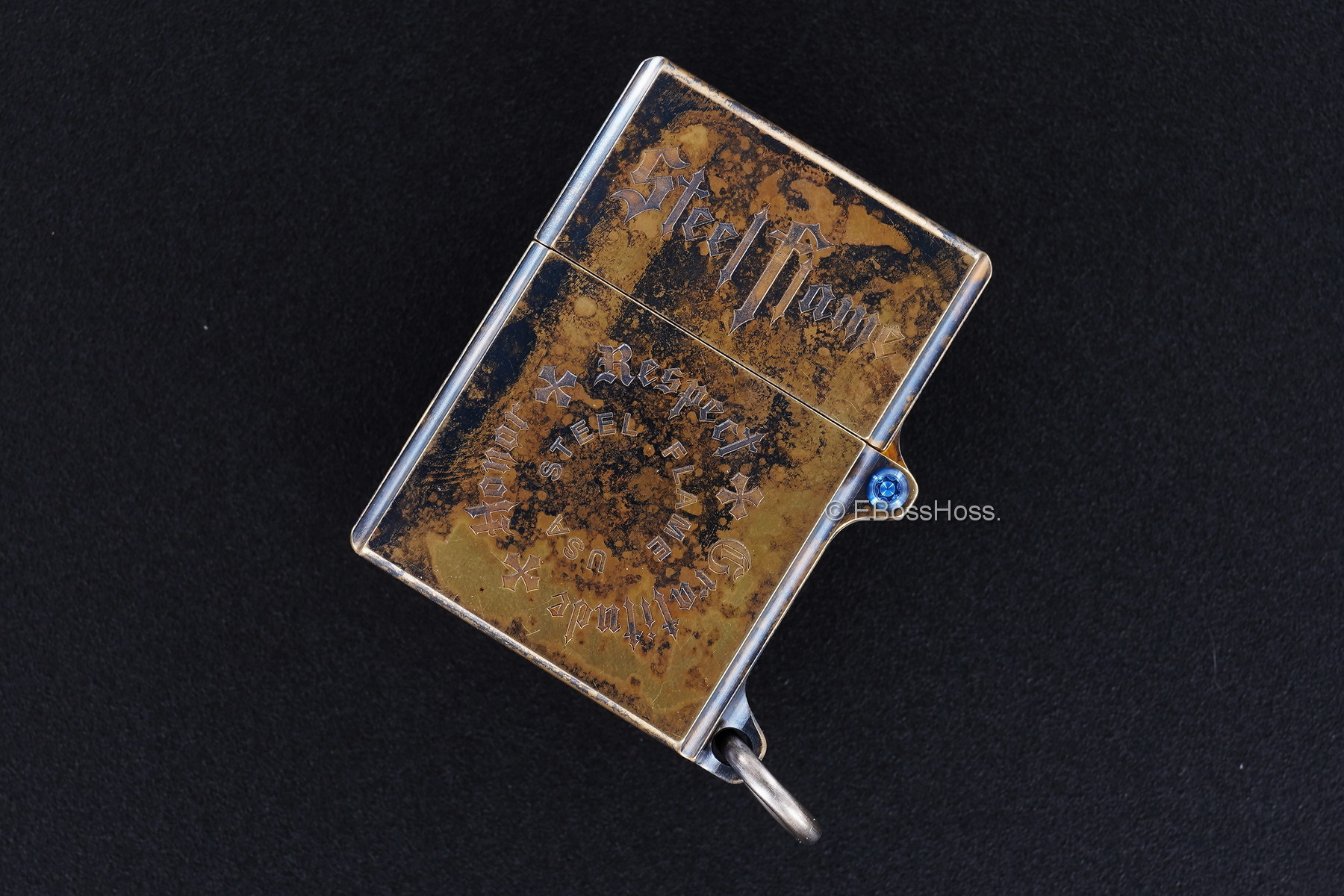 Steel Flame 3D Sledge Brass Lighter - with Hannya Skull & Chinese Dragon