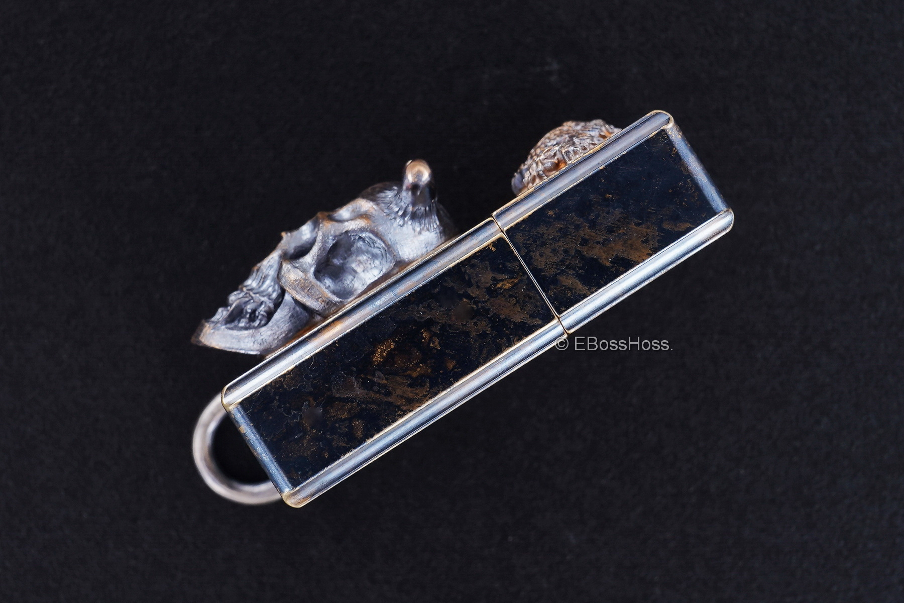 Steel Flame 3D Sledge Brass Lighter - with Hannya Skull & Chinese Dragon