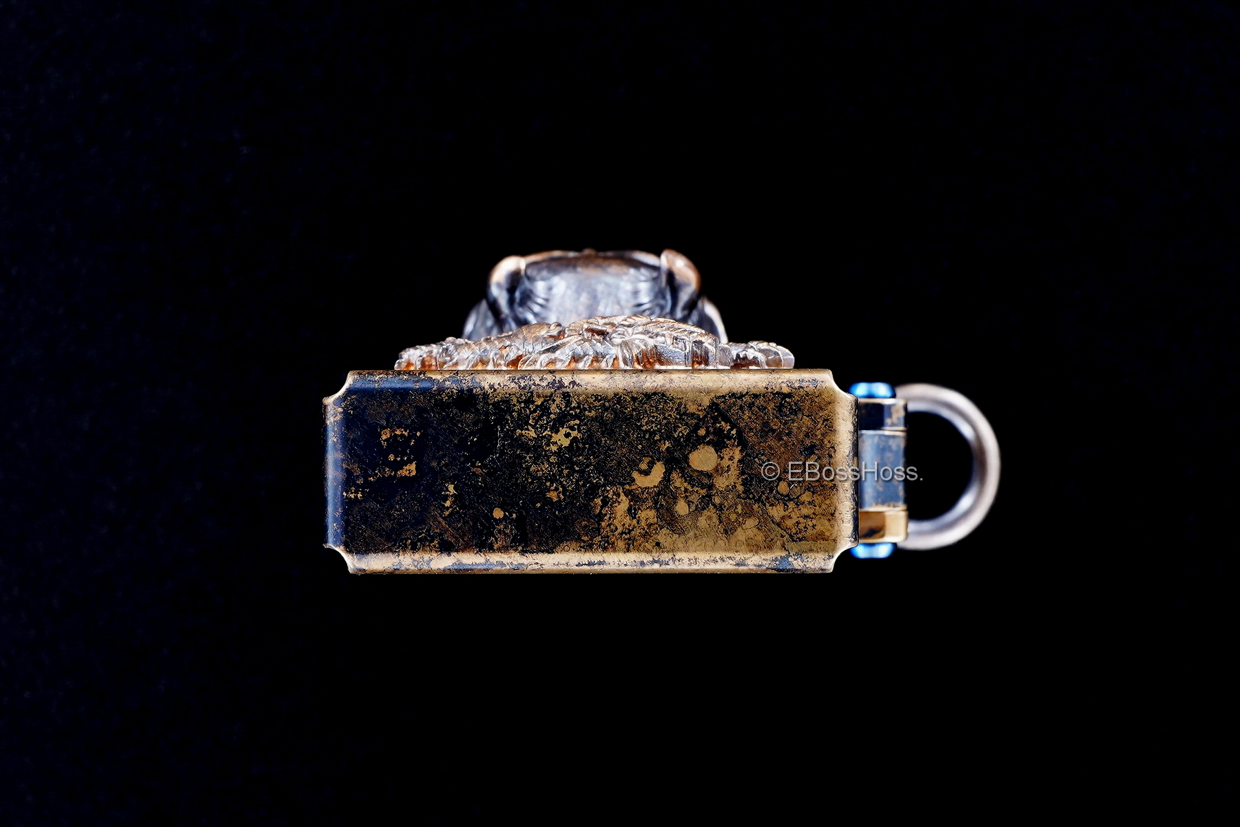 Steel Flame 3D Sledge Brass Lighter - with Hannya Skull & Chinese Dragon