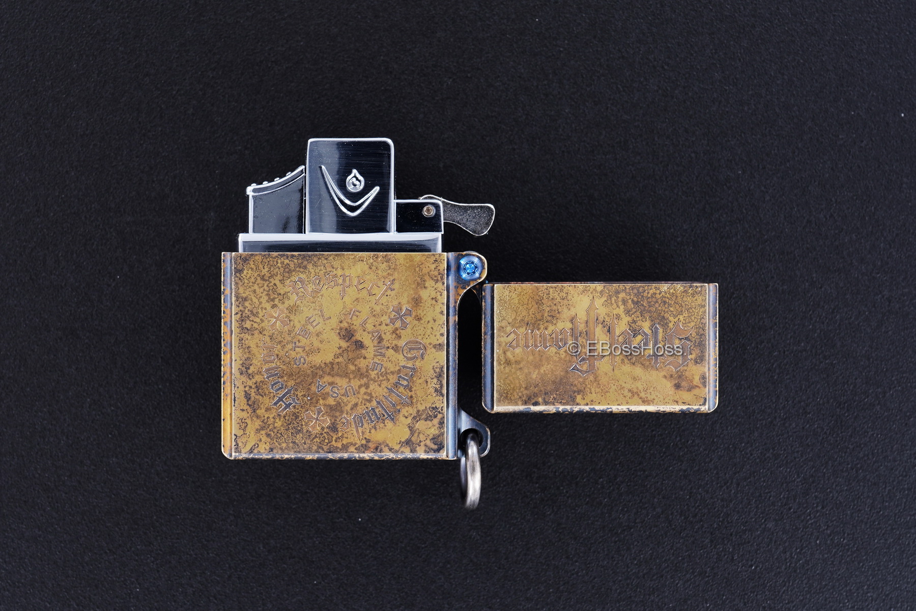 Steel Flame Custom Sledge Lighter - ONE - with Pile of Darkness Skulls -- by Derrick Obatake