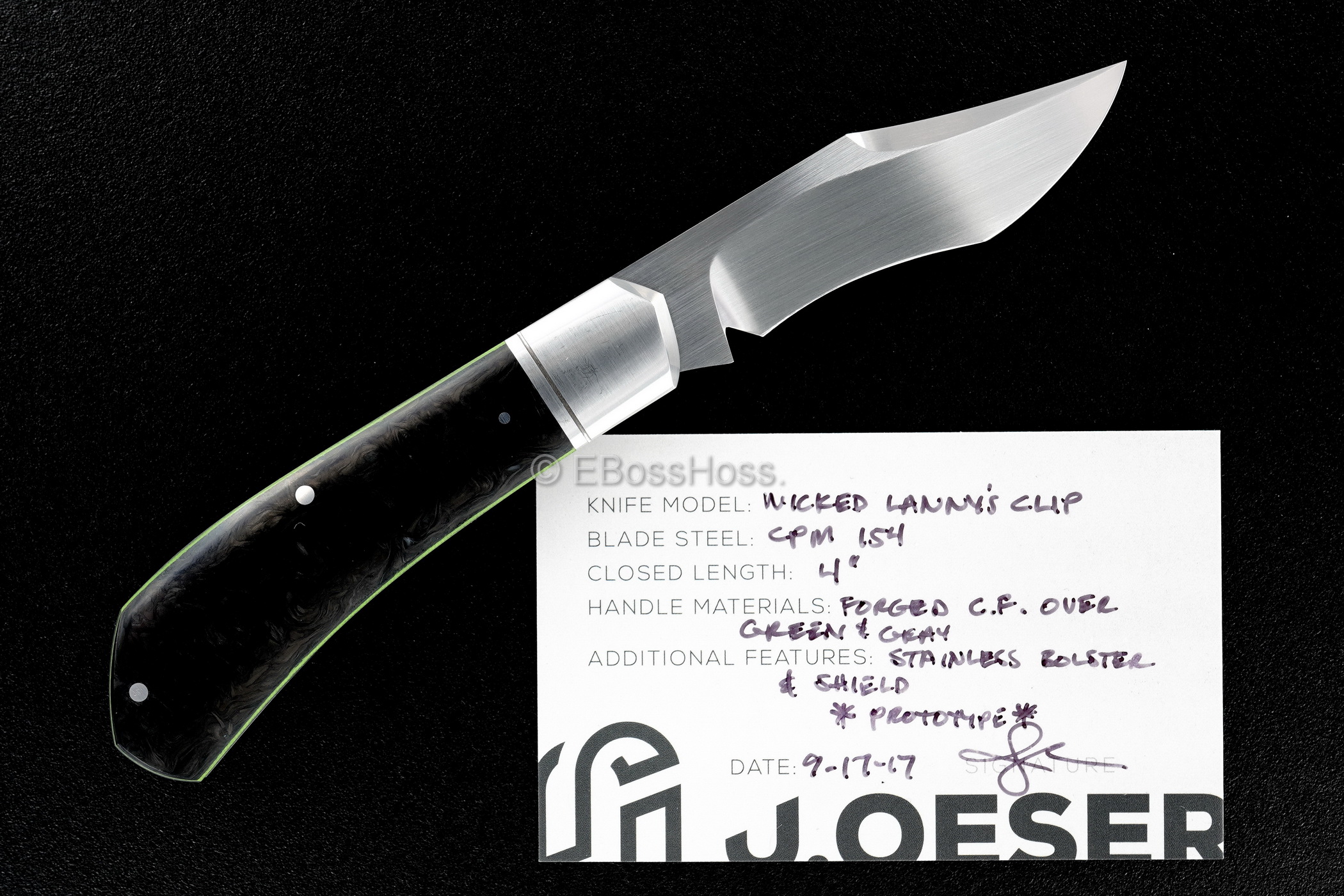 Jared Oeser Custom Wicked Lanny's Clip Knife PROTOTYPE