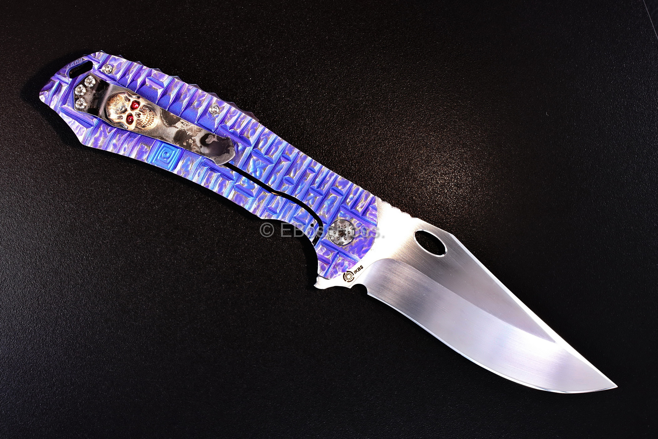 Rick Lala (Korth) Custom Carved Cigar Smoking Skull Phantom XL Flipper