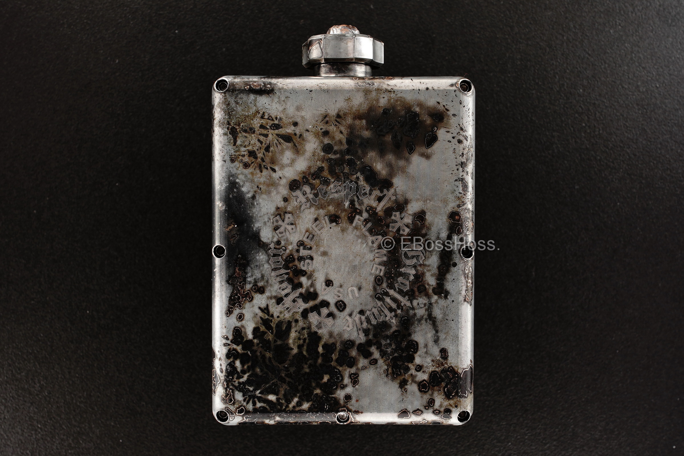 Steel Flame Custom Deluxe Sledge Flask with Dip Stick